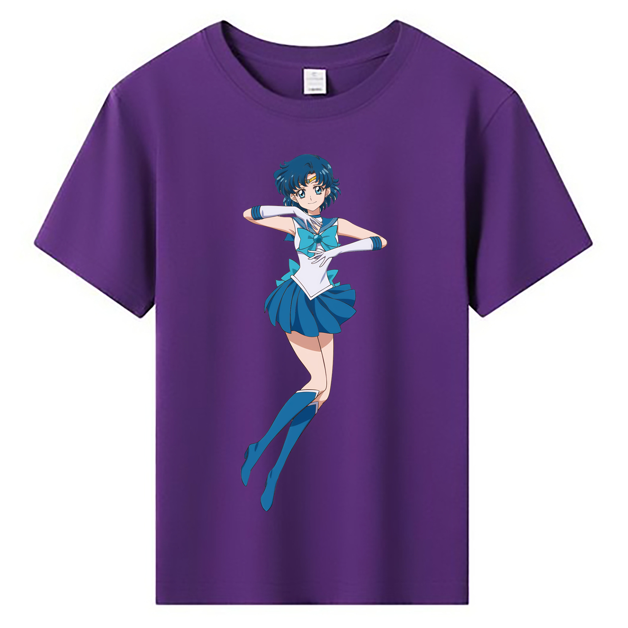 （画像用） 美少女戦士セーラームーン 水野 亜美 みずの あみ Sailor Moon Mizuno Ami 綿100％キッズTシャツ（フロントプリント）