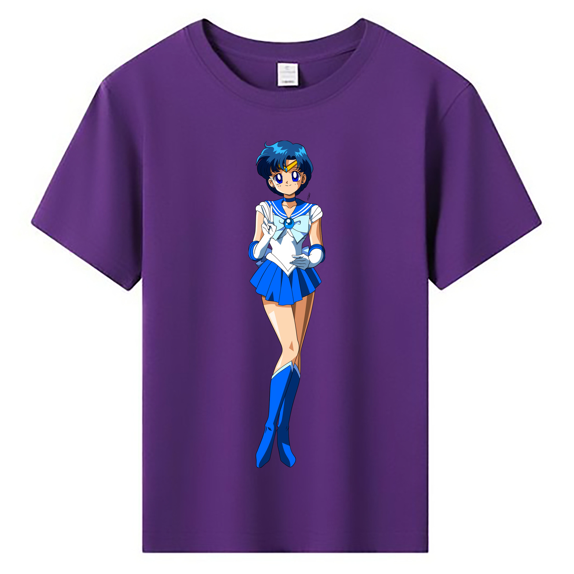 （画像用） 美少女戦士セーラームーン 水野 亜美 みずの あみ Sailor Moon Mizuno Ami 綿100％キッズTシャツ（フロントプリント）