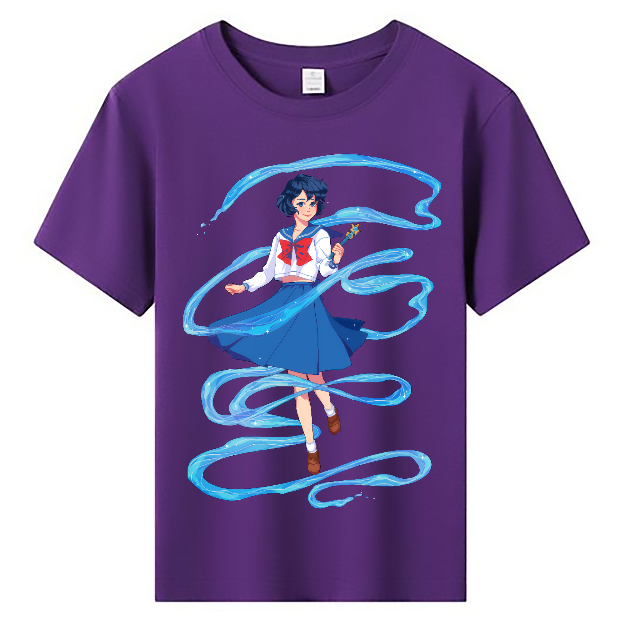 （画像用） 美少女戦士セーラームーン 水野 亜美 みずの あみ Sailor Moon Mizuno Ami 綿100％キッズTシャツ（フロントプリント）
