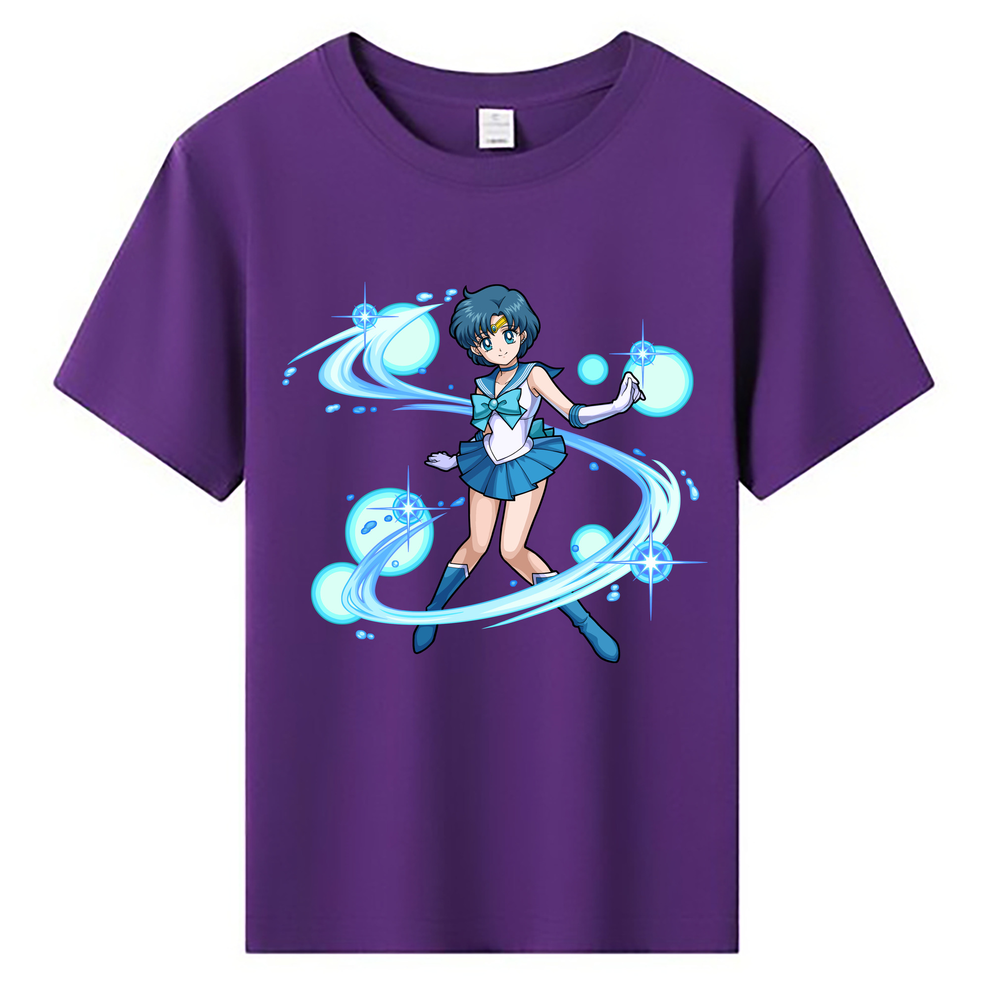 （画像用） 美少女戦士セーラームーン 水野 亜美 みずの あみ Sailor Moon Mizuno Ami 綿100％キッズTシャツ（フロントプリント）