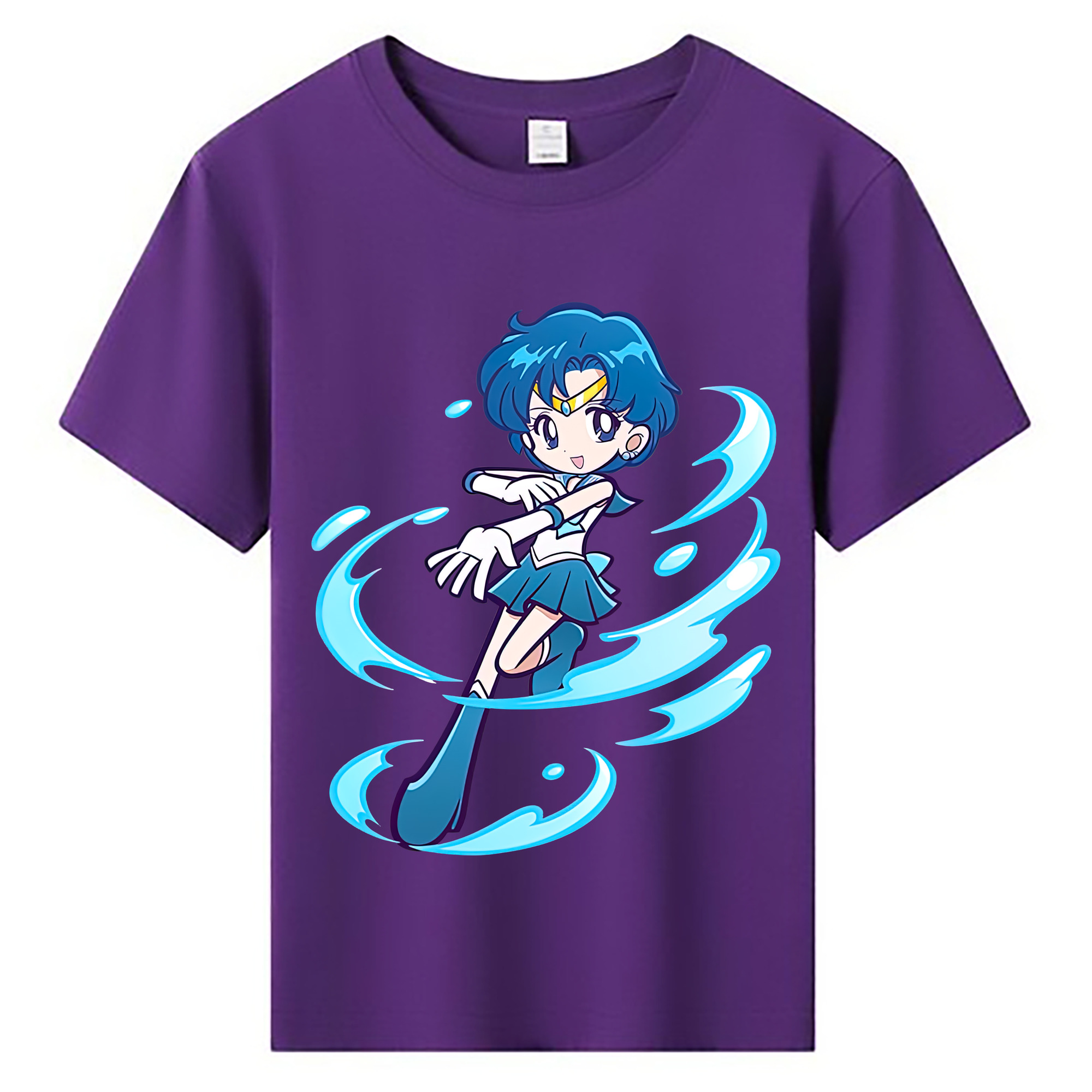 （画像用） 美少女戦士セーラームーン 水野 亜美 みずの あみ Sailor Moon Mizuno Ami 綿100％キッズTシャツ（フロントプリント）
