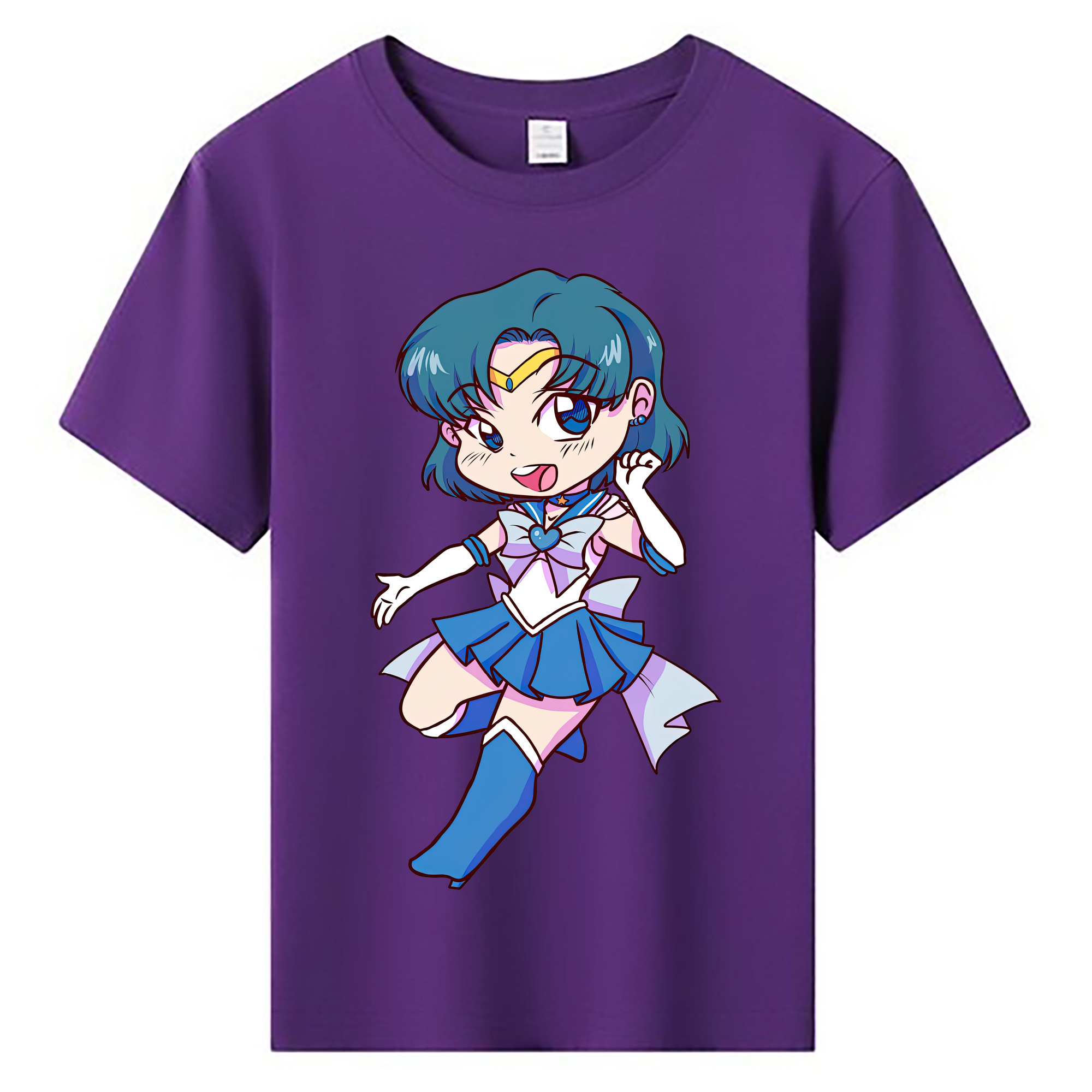 （画像用） 美少女戦士セーラームーン 水野 亜美 みずの あみ Sailor Moon Mizuno Ami 綿100％キッズTシャツ（フロントプリント）