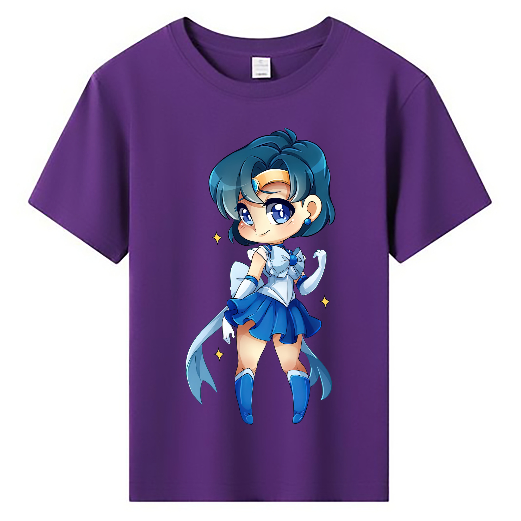 （画像用） 美少女戦士セーラームーン 水野 亜美 みずの あみ Sailor Moon Mizuno Ami 綿100％キッズTシャツ（フロントプリント）