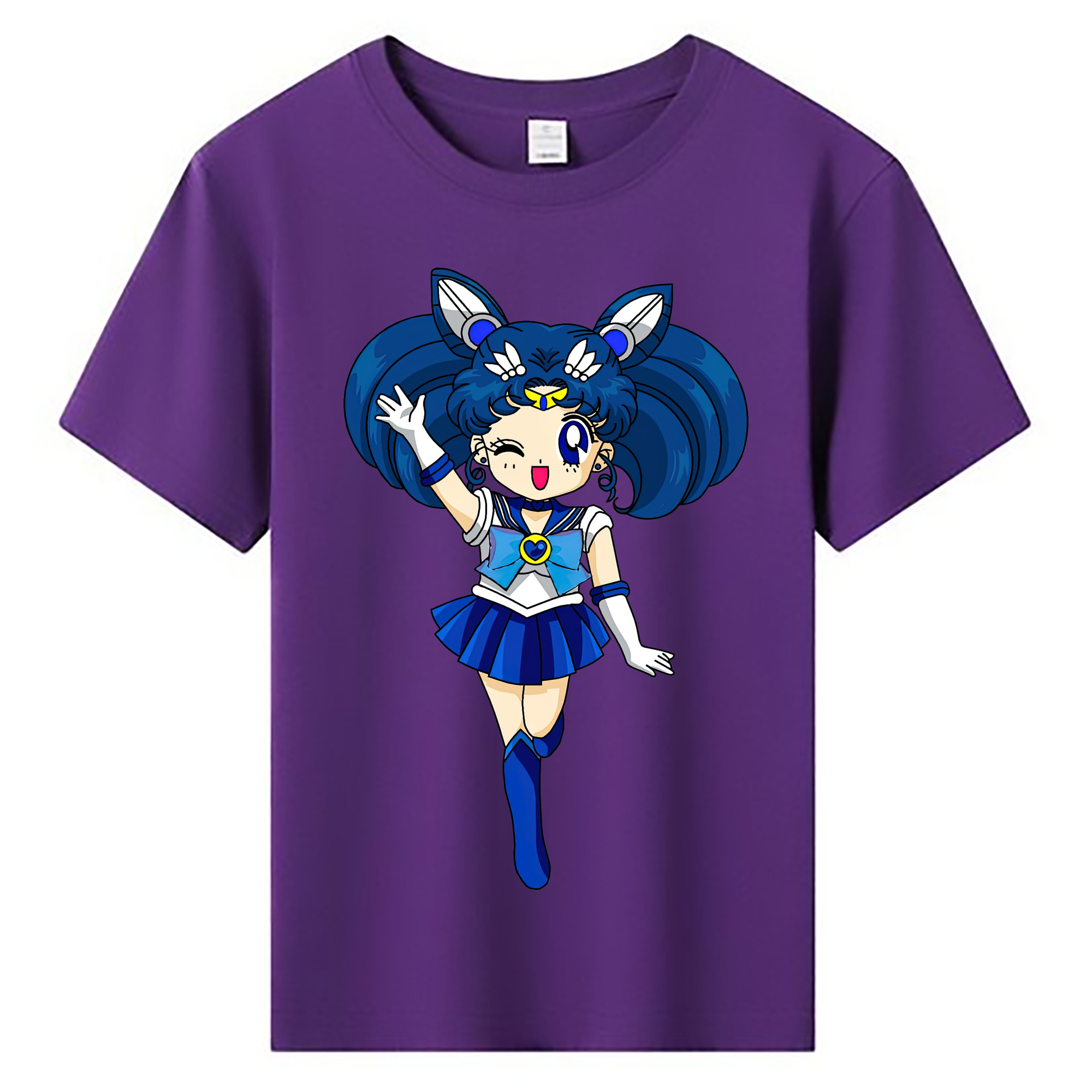 （画像用） 美少女戦士セーラームーン 水野 亜美 みずの あみ Sailor Moon Mizuno Ami 綿100％キッズTシャツ（フロントプリント）