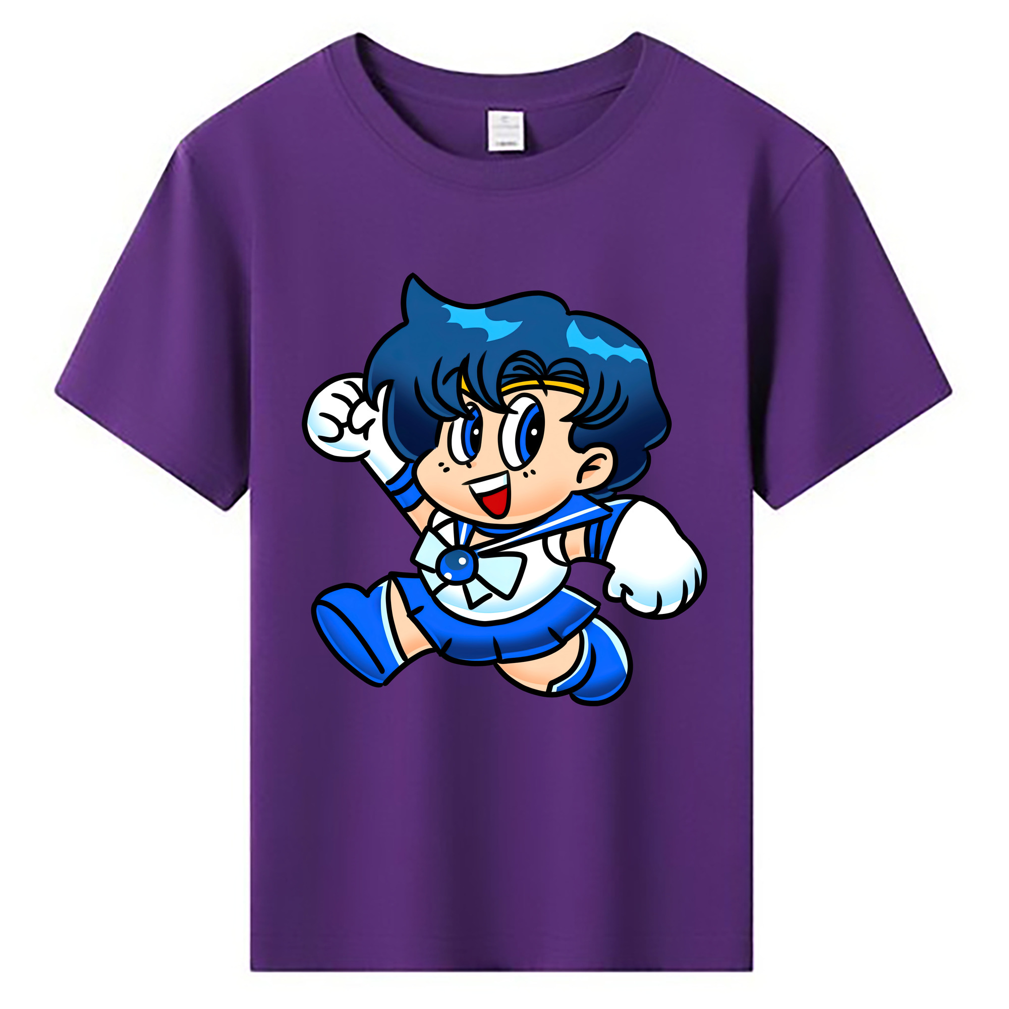 （画像用） 美少女戦士セーラームーン 水野 亜美 みずの あみ Sailor Moon Mizuno Ami 綿100％キッズTシャツ（フロントプリント）