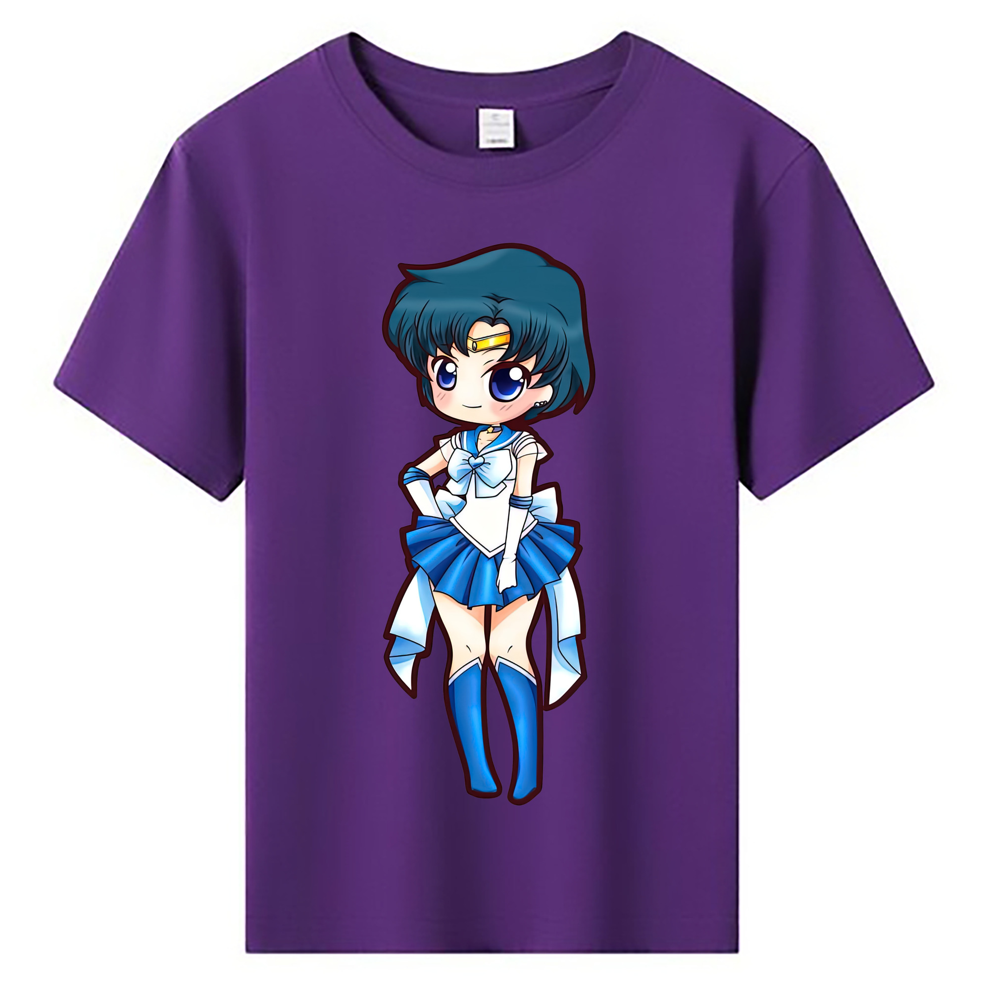 （画像用） 美少女戦士セーラームーン 水野 亜美 みずの あみ Sailor Moon Mizuno Ami 綿100％キッズTシャツ（フロントプリント）