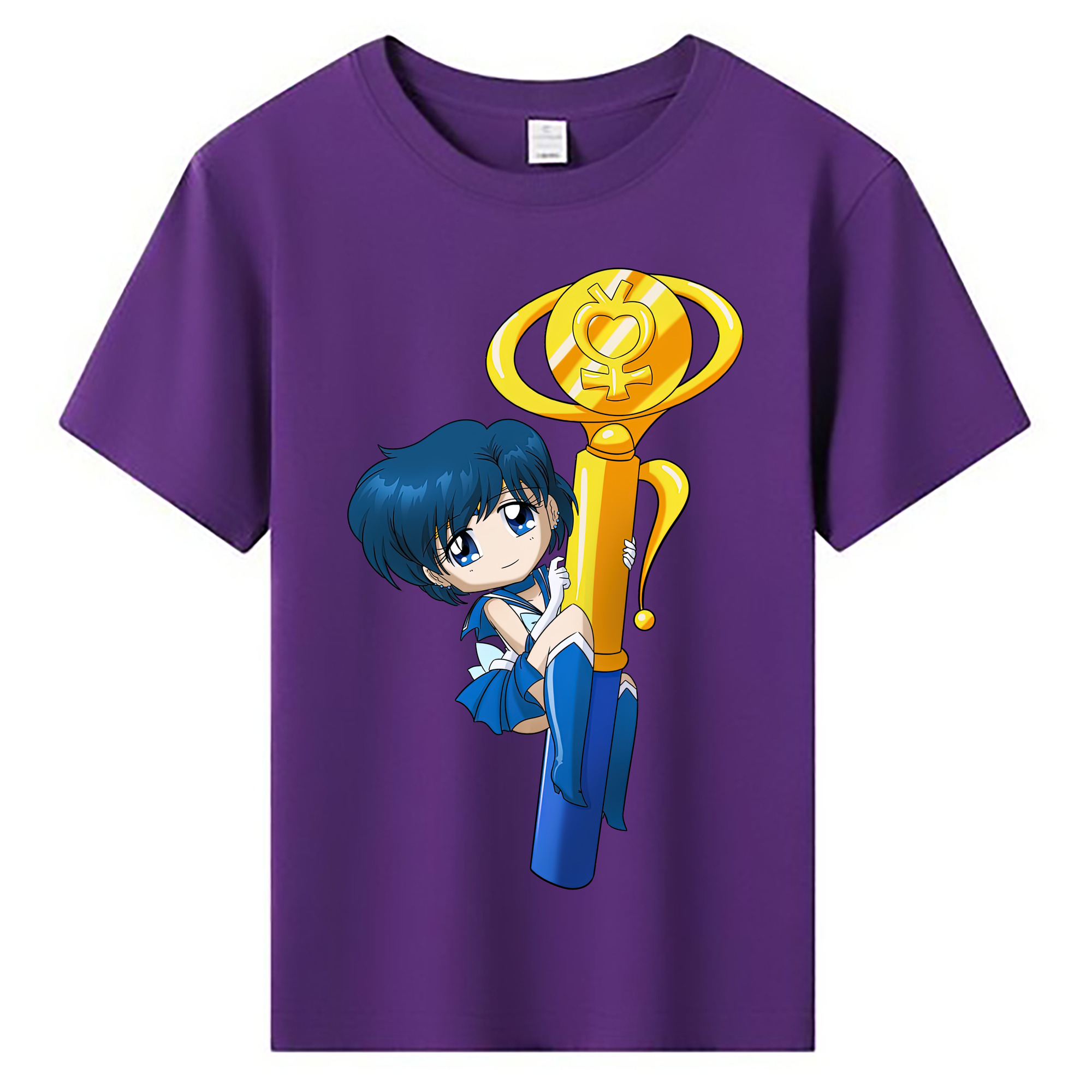 （画像用） 美少女戦士セーラームーン 水野 亜美 みずの あみ Sailor Moon Mizuno Ami 綿100％キッズTシャツ（フロントプリント）