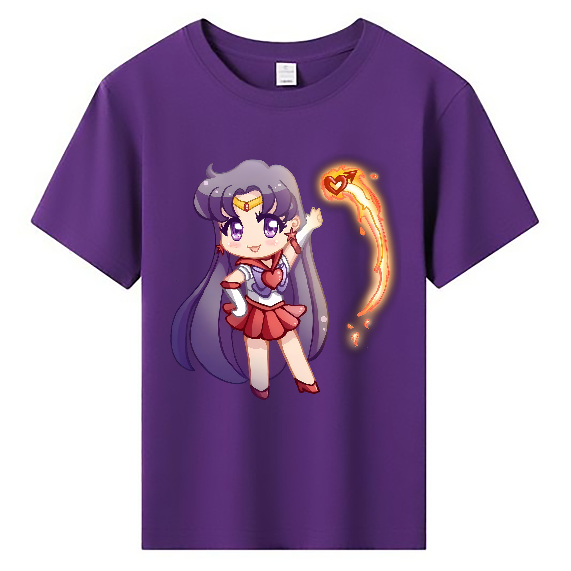 （画像用） 美少女戦士セーラームーン 火野レイ ひの レイ Sailor Moon Hino Rei （セーラーマーズ,Sailor Mars） 綿100％キッズTシャツ（フロントプリント）