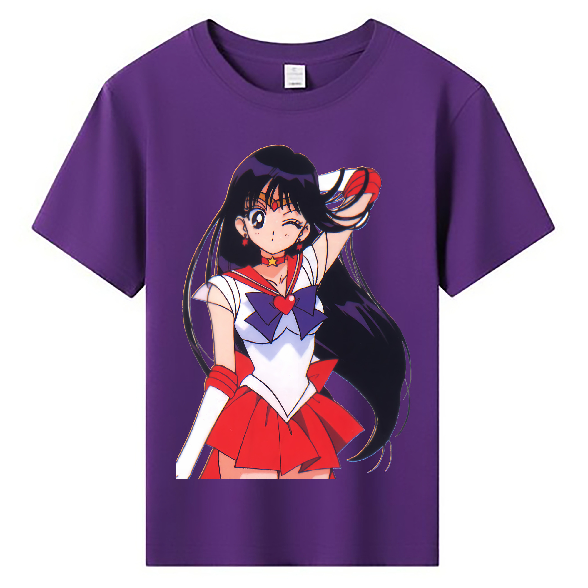 （画像用） 美少女戦士セーラームーン 火野レイ ひの レイ Sailor Moon Hino Rei （セーラーマーズ,Sailor Mars） 綿100％キッズTシャツ（フロントプリント）
