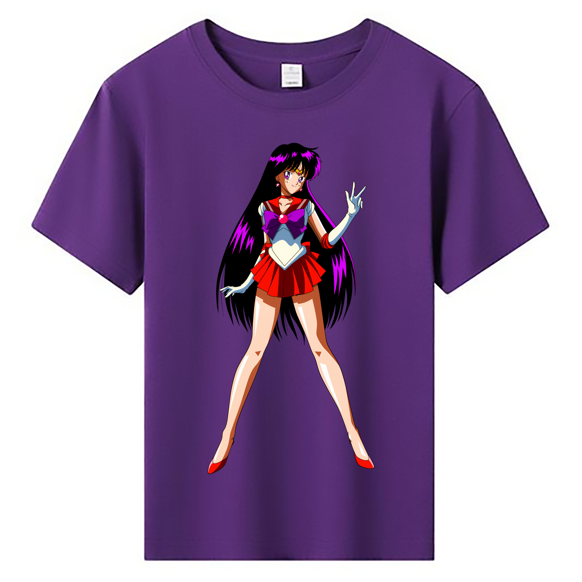 （画像用） 美少女戦士セーラームーン 火野レイ ひの レイ Sailor Moon Hino Rei （セーラーマーズ,Sailor Mars） 綿100％キッズTシャツ（フロントプリント）