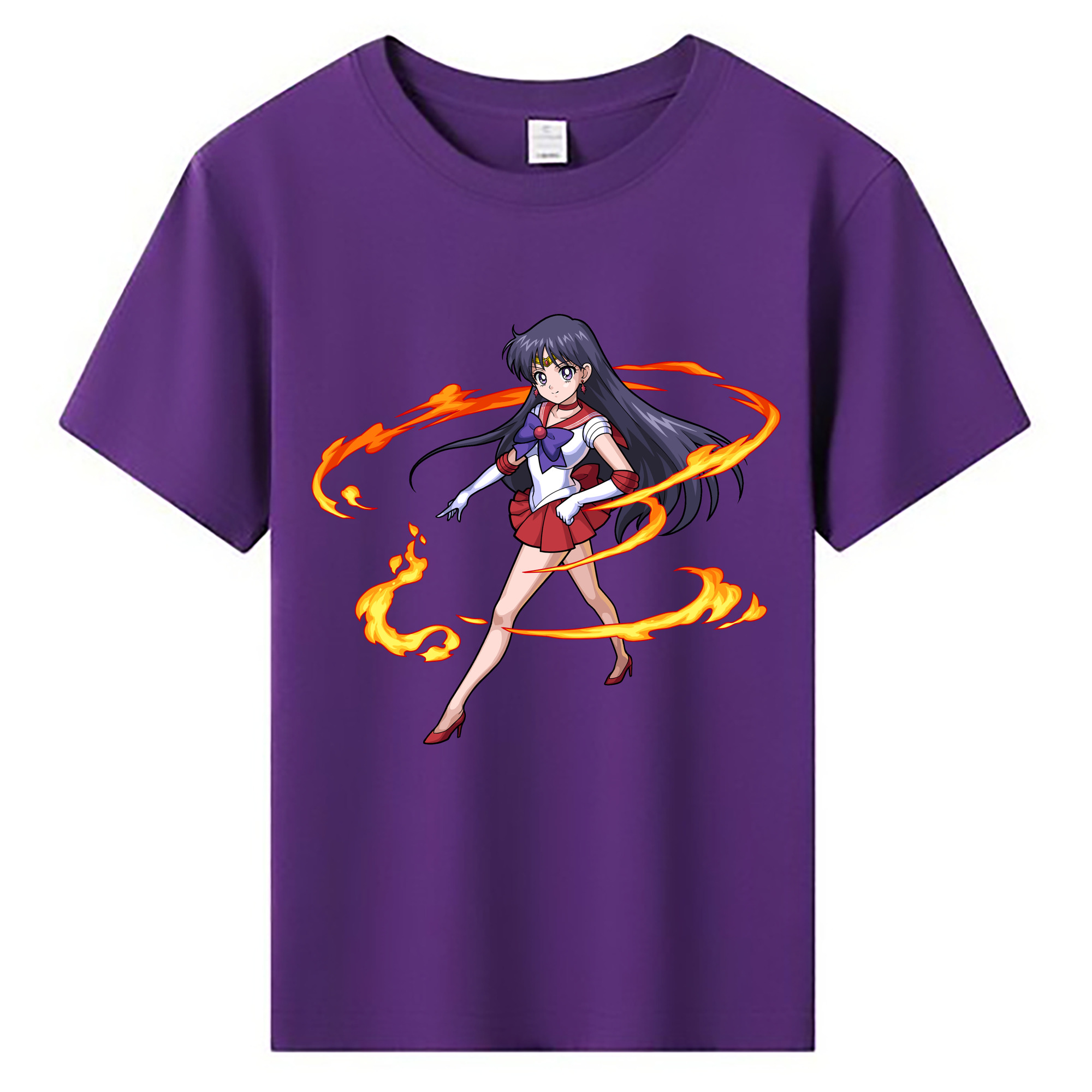 （画像用） 美少女戦士セーラームーン 火野レイ ひの レイ Sailor Moon Hino Rei （セーラーマーズ,Sailor Mars） 綿100％キッズTシャツ（フロントプリント）