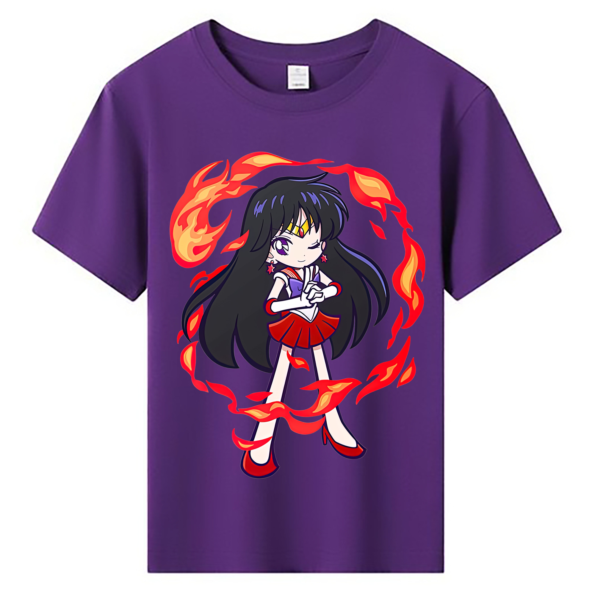 （画像用） 美少女戦士セーラームーン 火野レイ ひの レイ Sailor Moon Hino Rei （セーラーマーズ,Sailor Mars） 綿100％キッズTシャツ（フロントプリント）