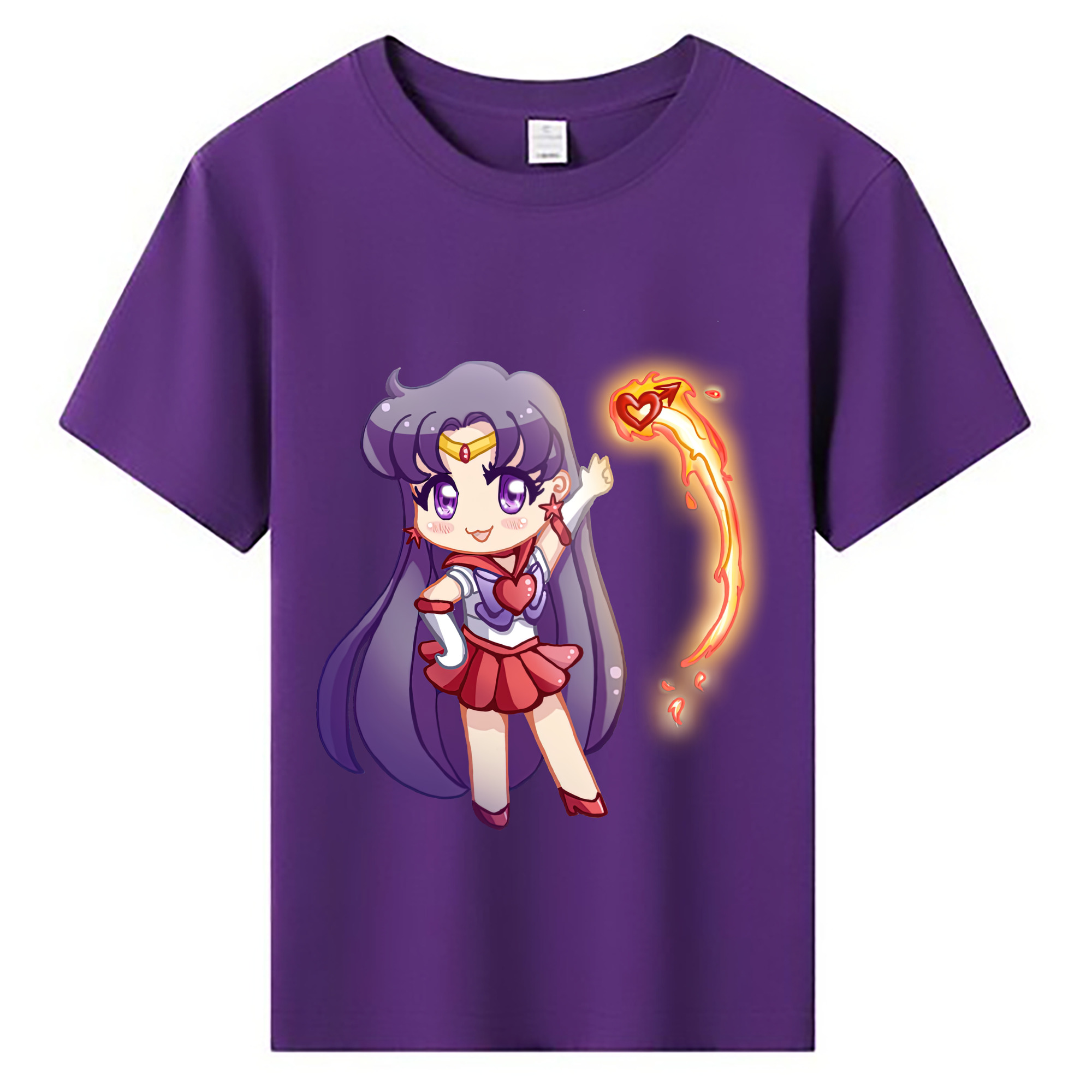 （画像用） 美少女戦士セーラームーン 火野レイ ひの レイ Sailor Moon Hino Rei （セーラーマーズ,Sailor Mars） 綿100％キッズTシャツ（フロントプリント）
