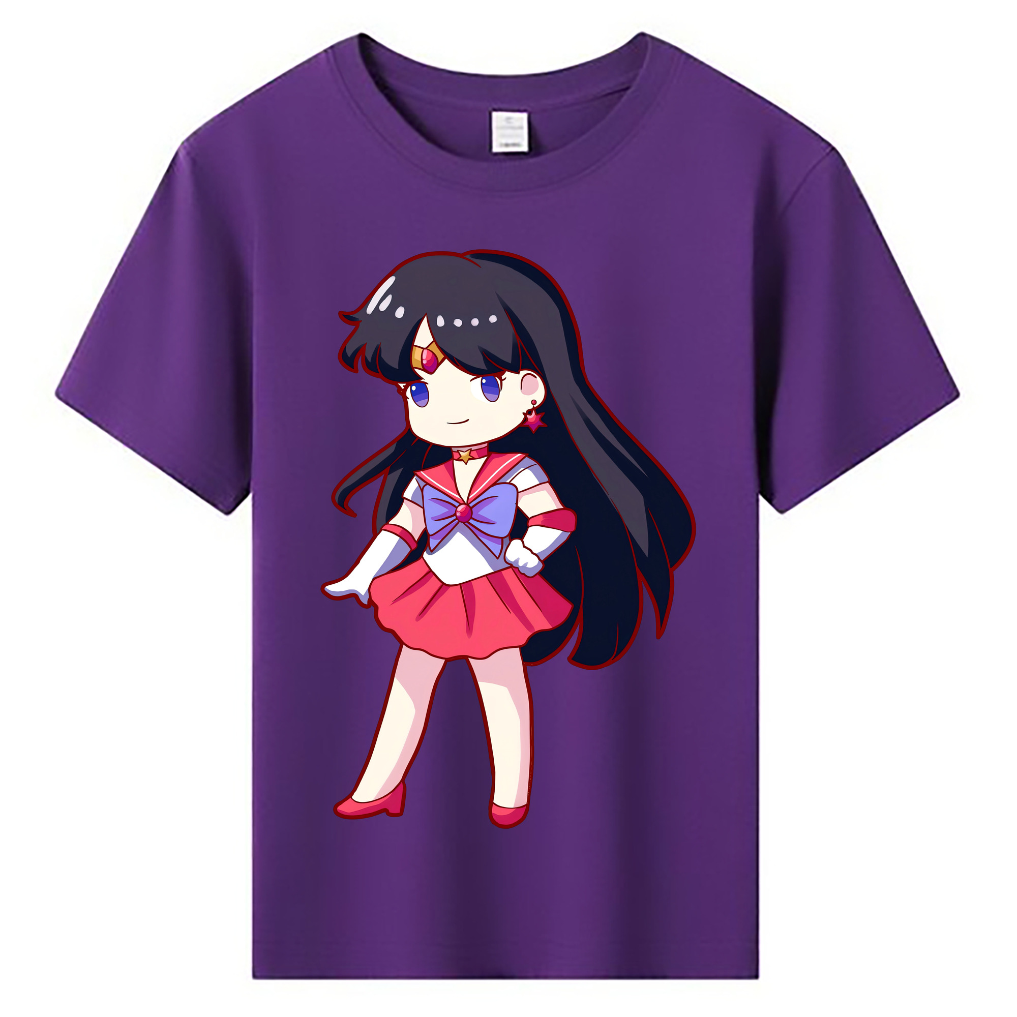 （画像用） 美少女戦士セーラームーン 火野レイ ひの レイ Sailor Moon Hino Rei （セーラーマーズ,Sailor Mars） 綿100％キッズTシャツ（フロントプリント）