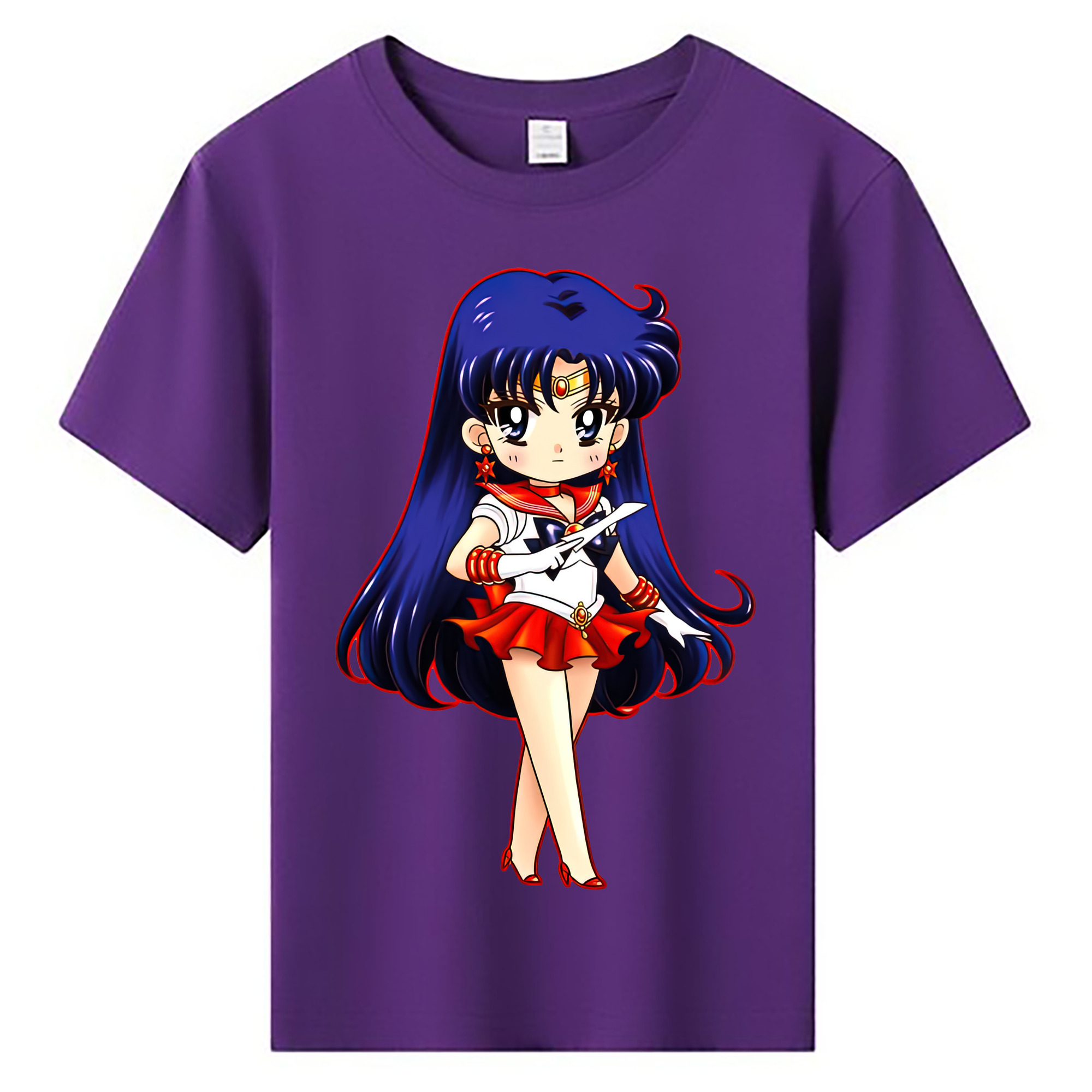 （画像用） 美少女戦士セーラームーン 火野レイ ひの レイ Sailor Moon Hino Rei （セーラーマーズ,Sailor Mars） 綿100％キッズTシャツ（フロントプリント）