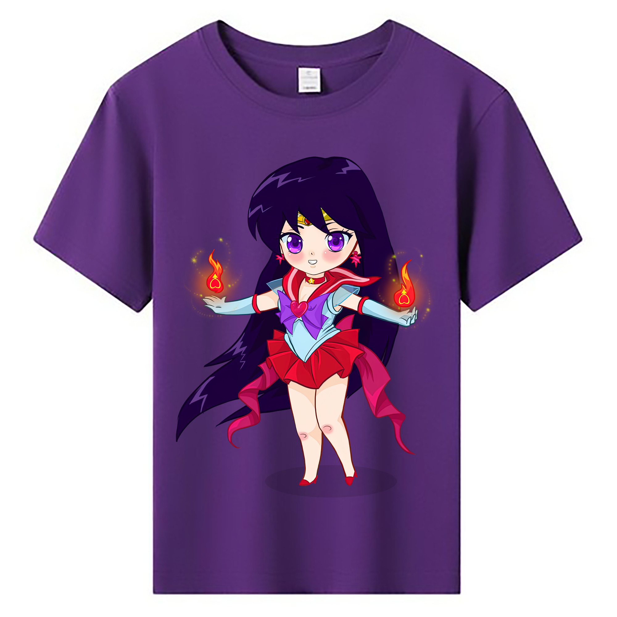 （画像用） 美少女戦士セーラームーン 火野レイ ひの レイ Sailor Moon Hino Rei （セーラーマーズ,Sailor Mars） 綿100％キッズTシャツ（フロントプリント）
