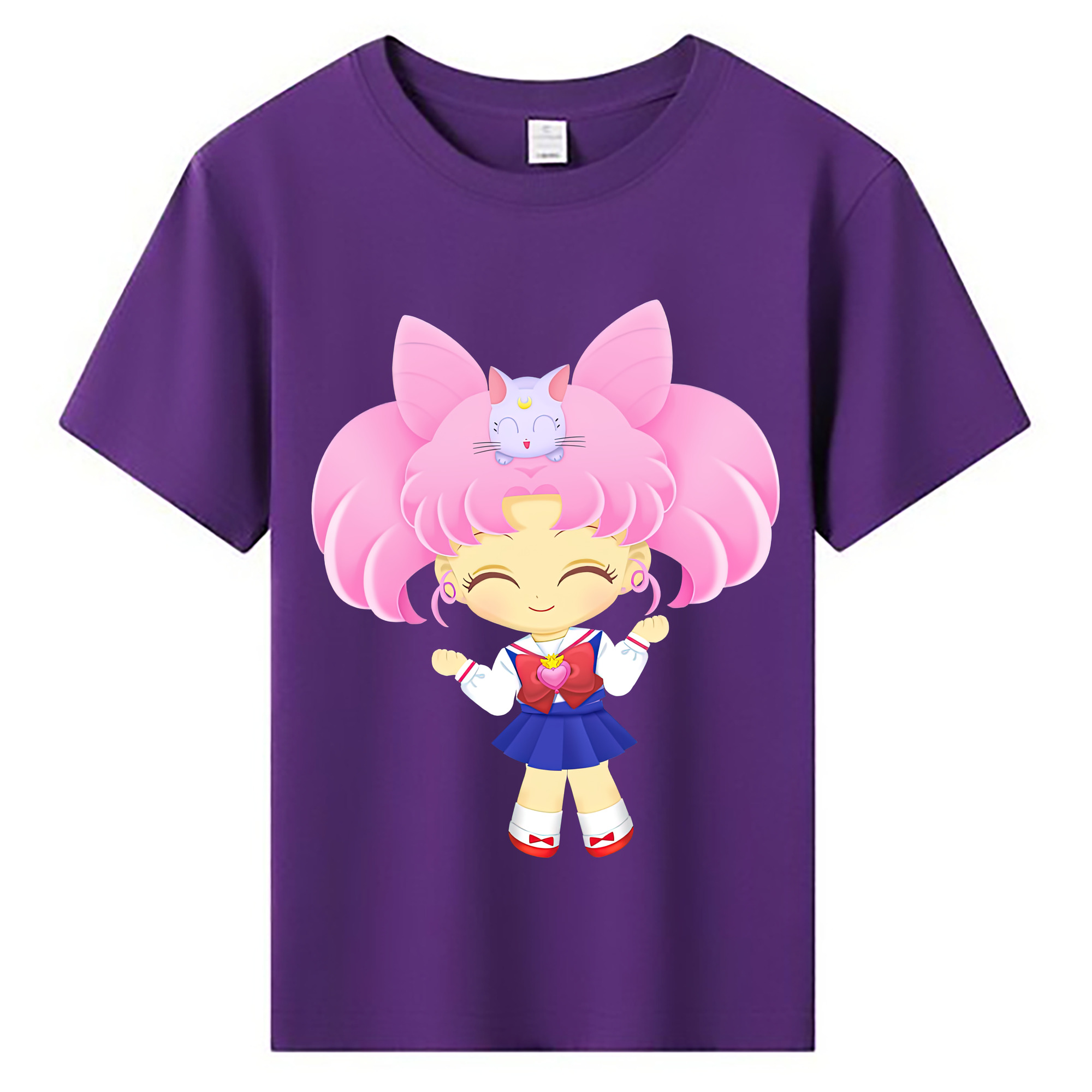 （画像用） 美少女戦士セーラームーン ちびうさ Sailor Moon Chibiusa Tsukino Usagi Small Lady Serenity 綿100％キッズTシャツ（フロントプリント）
