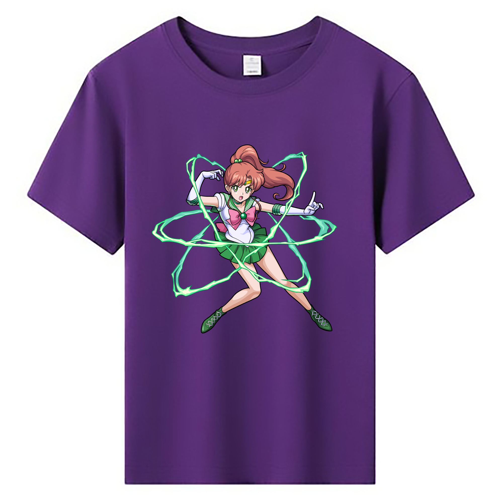 （画像用） 美少女戦士セーラームーン 木野 まこと きの まこと Sailor Moon Kino Makoto （セーラージュピター；Sailor Jupiter） 綿100％キッズTシャツ（フロントプリント）