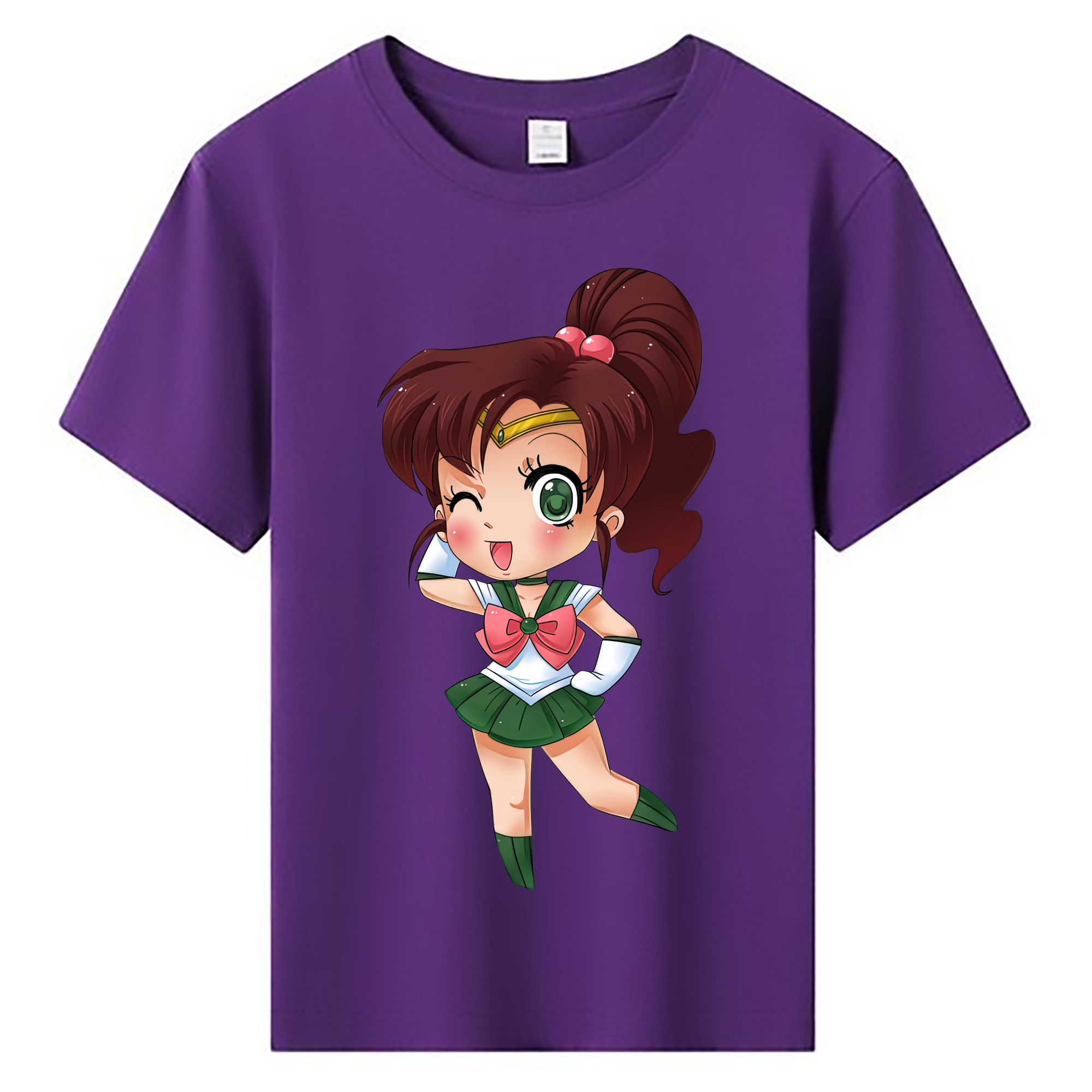（画像用） 美少女戦士セーラームーン 木野 まこと きの まこと Sailor Moon Kino Makoto （セーラージュピター；Sailor Jupiter） 綿100％キッズTシャツ（フロントプリント）