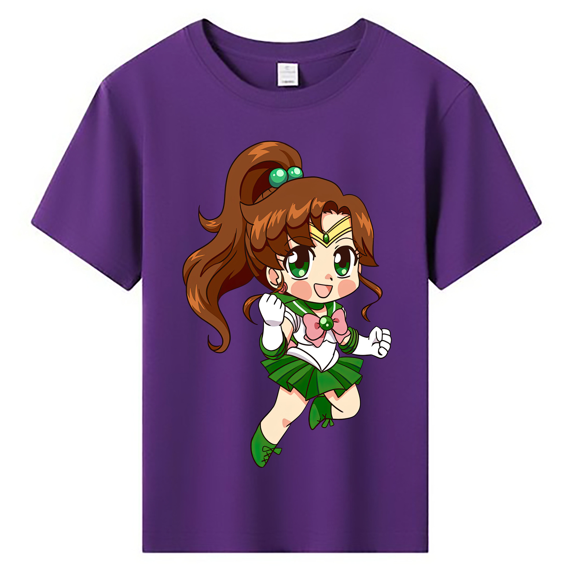 （画像用） 美少女戦士セーラームーン 木野 まこと きの まこと Sailor Moon Kino Makoto （セーラージュピター；Sailor Jupiter） 綿100％キッズTシャツ（フロントプリント）