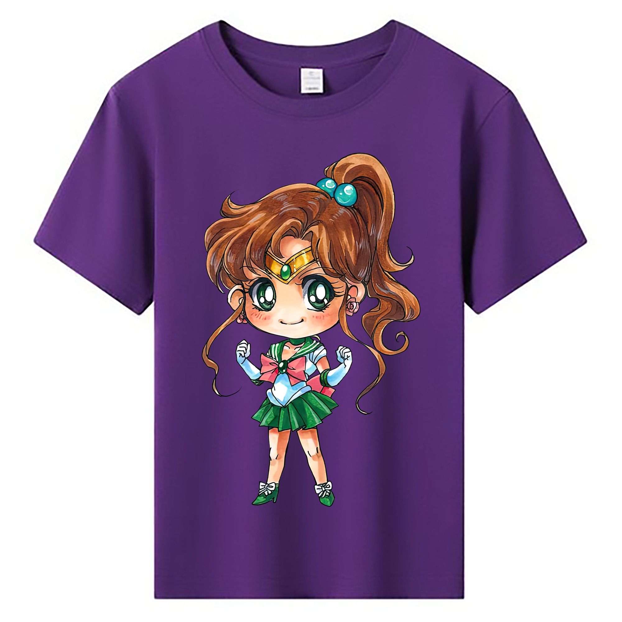 （画像用） 美少女戦士セーラームーン 木野 まこと きの まこと Sailor Moon Kino Makoto （セーラージュピター；Sailor Jupiter） 綿100％キッズTシャツ（フロントプリント）