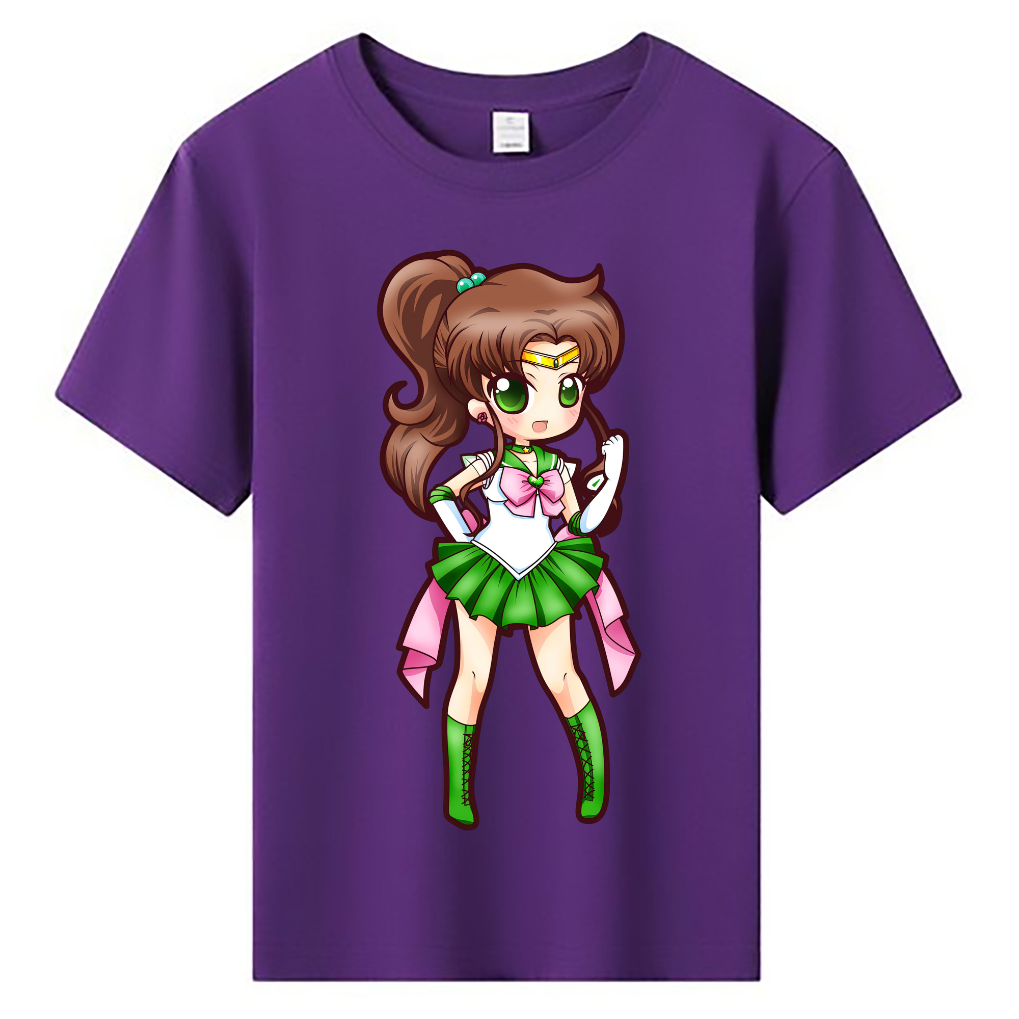 （画像用） 美少女戦士セーラームーン 木野 まこと きの まこと Sailor Moon Kino Makoto （セーラージュピター；Sailor Jupiter） 綿100％キッズTシャツ（フロントプリント）