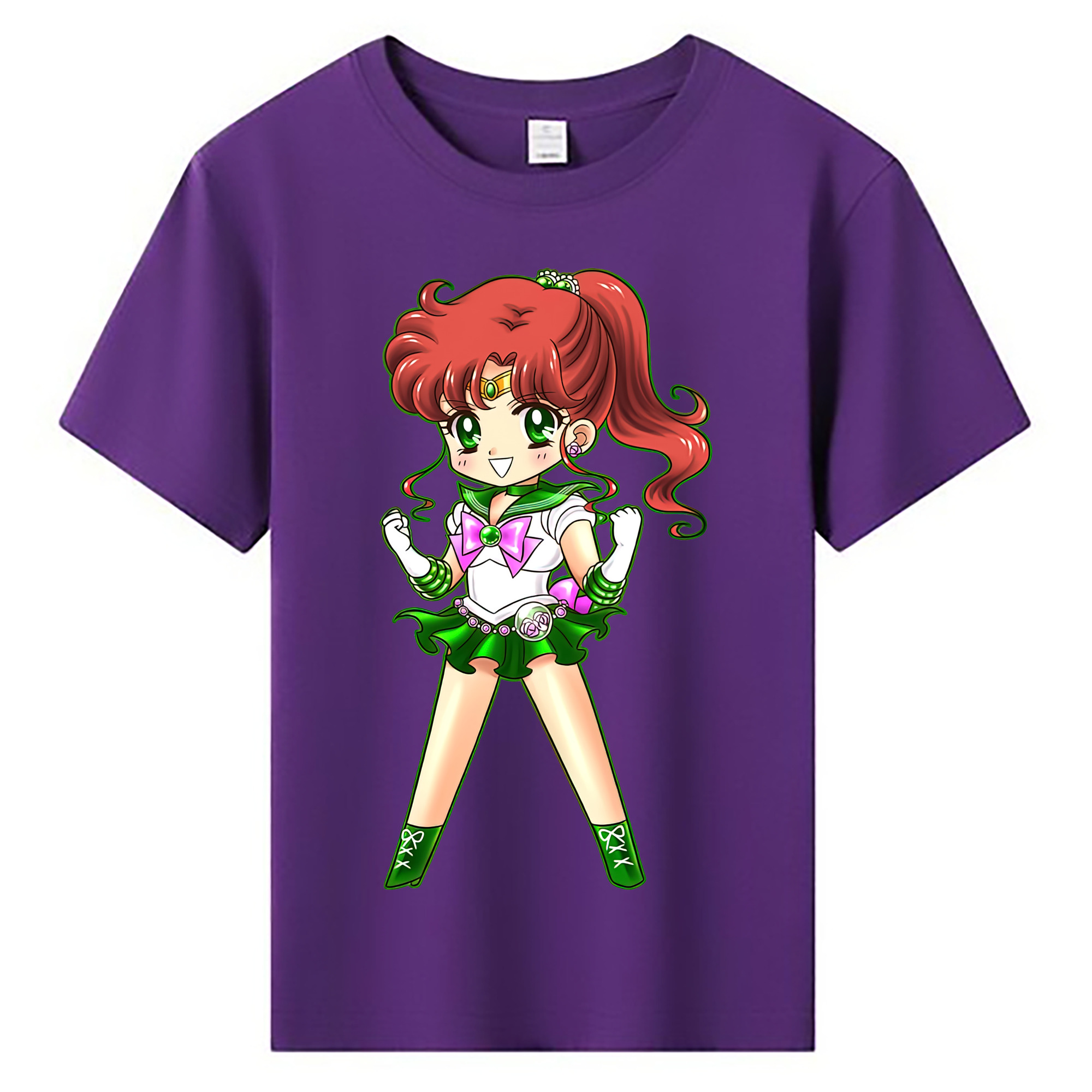 （画像用） 美少女戦士セーラームーン 木野 まこと きの まこと Sailor Moon Kino Makoto （セーラージュピター；Sailor Jupiter） 綿100％キッズTシャツ（フロントプリント）