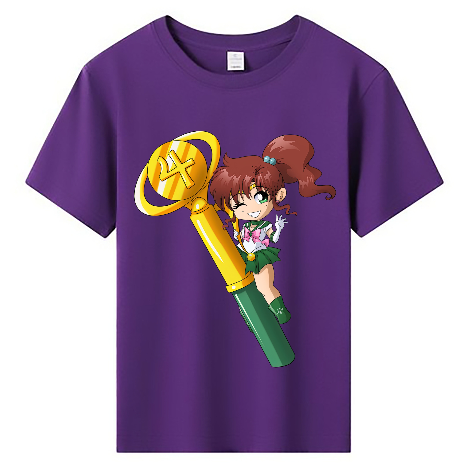 （画像用） 美少女戦士セーラームーン 木野 まこと きの まこと Sailor Moon Kino Makoto （セーラージュピター；Sailor Jupiter） 綿100％キッズTシャツ（フロントプリント）