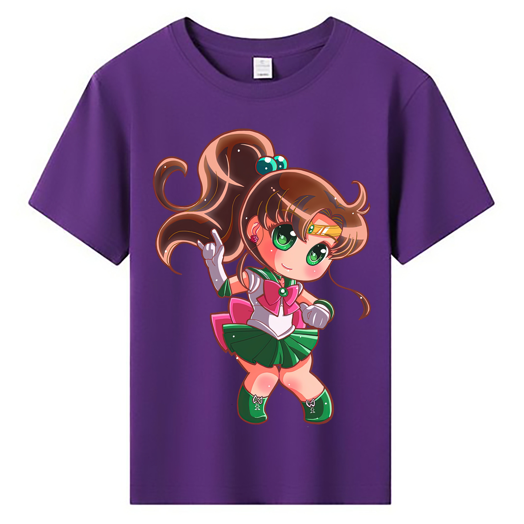 （画像用） 美少女戦士セーラームーン 木野 まこと きの まこと Sailor Moon Kino Makoto （セーラージュピター；Sailor Jupiter） 綿100％キッズTシャツ（フロントプリント）