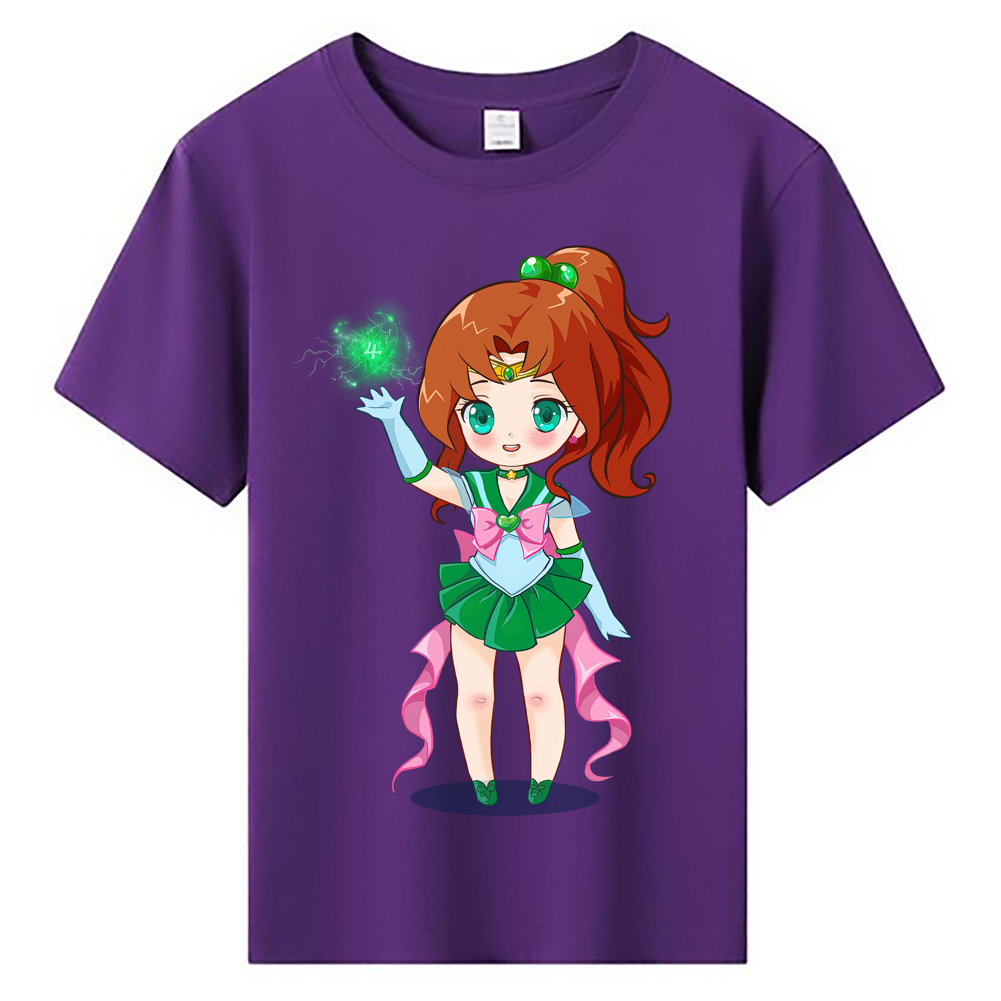 （画像用） 美少女戦士セーラームーン 木野 まこと きの まこと Sailor Moon Kino Makoto （セーラージュピター；Sailor Jupiter） 綿100％キッズTシャツ（フロントプリント）