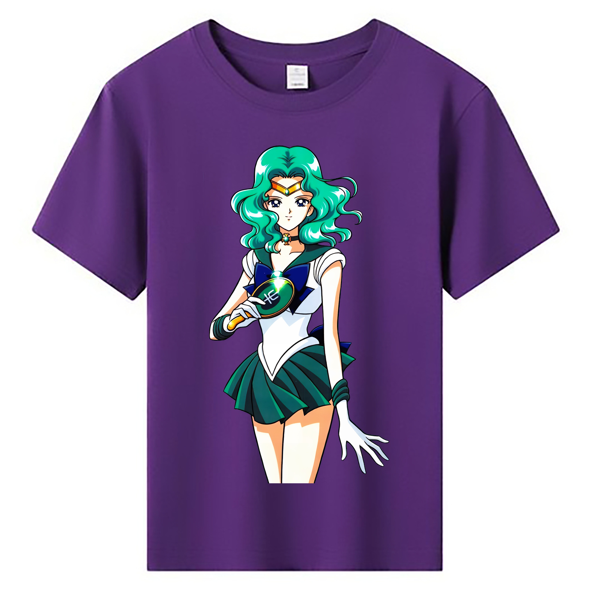 （画像用） 美少女戦士セーラームーン 海王 みちる（かいおう みちる） Sailor Moon Kaiou Michiru 綿100％キッズTシャツ（フロントプリント）