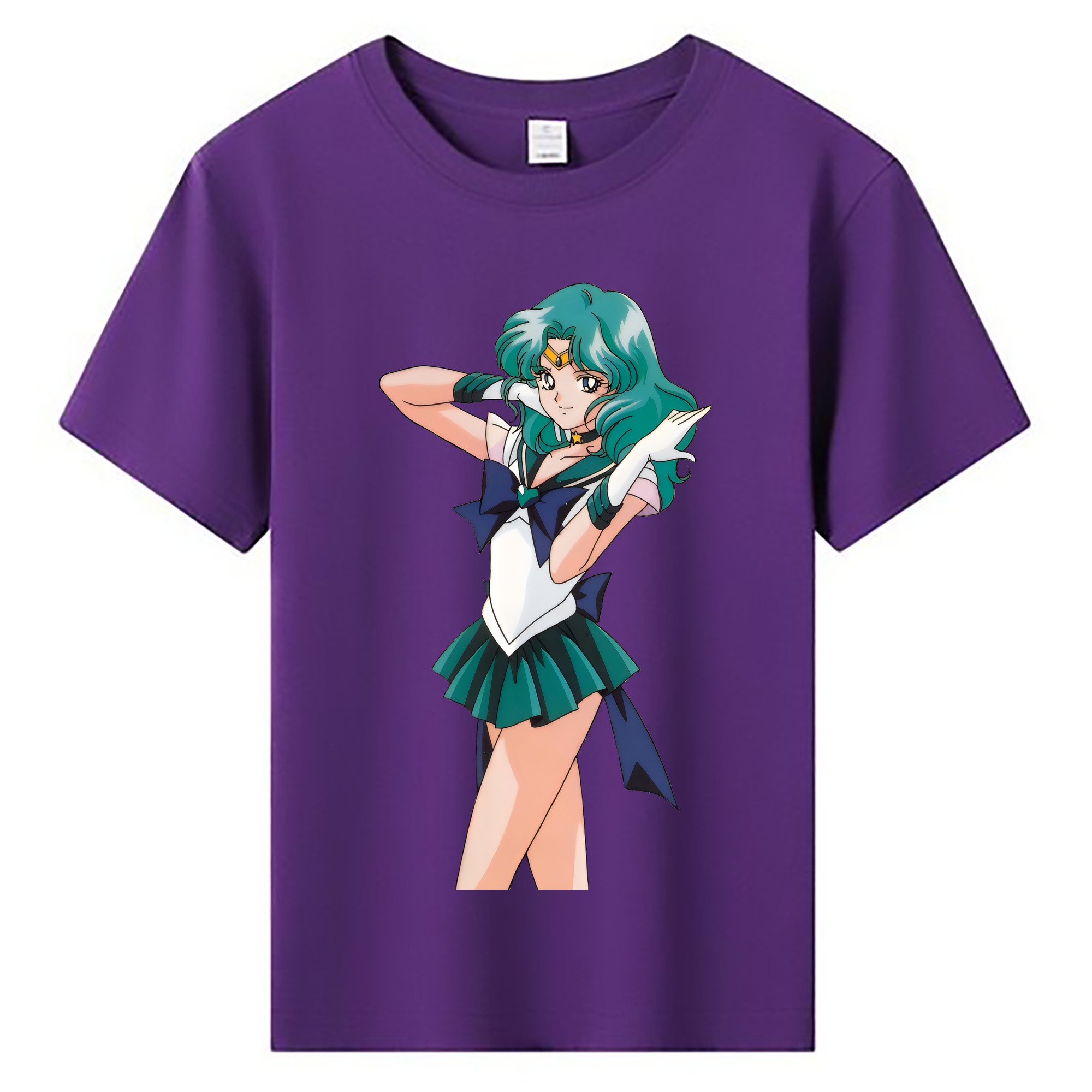 （画像用） 美少女戦士セーラームーン 海王 みちる（かいおう みちる） Sailor Moon Kaiou Michiru 綿100％キッズTシャツ（フロントプリント）