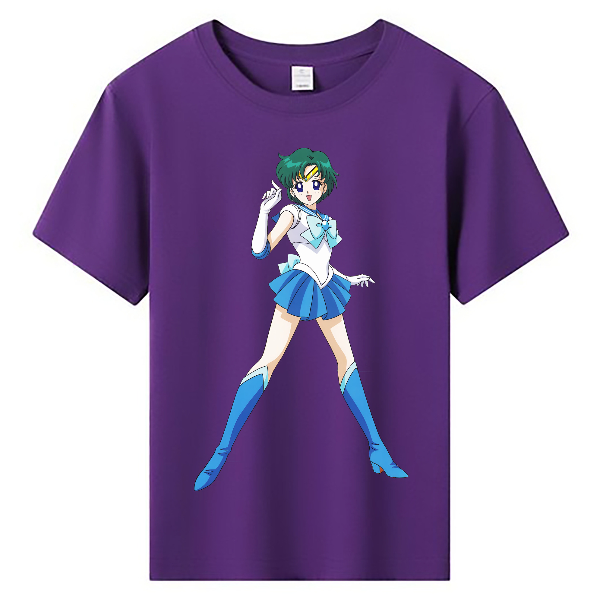 （画像用） 美少女戦士セーラームーン 海王 みちる（かいおう みちる） Sailor Moon Kaiou Michiru 綿100％キッズTシャツ（フロントプリント）