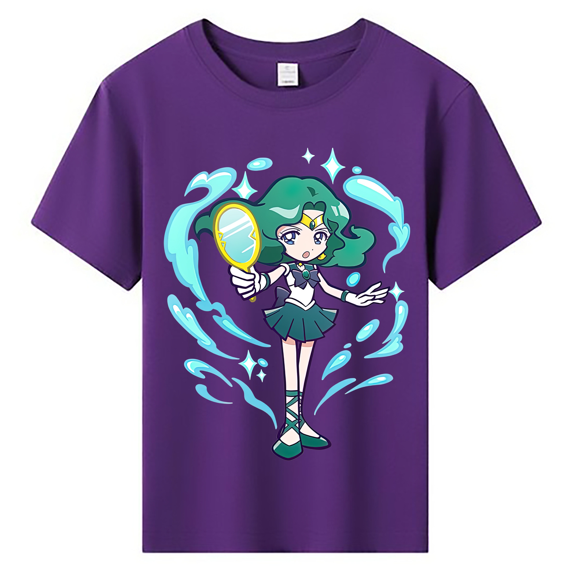 （画像用） 美少女戦士セーラームーン 海王 みちる（かいおう みちる） Sailor Moon Kaiou Michiru 綿100％キッズTシャツ（フロントプリント）