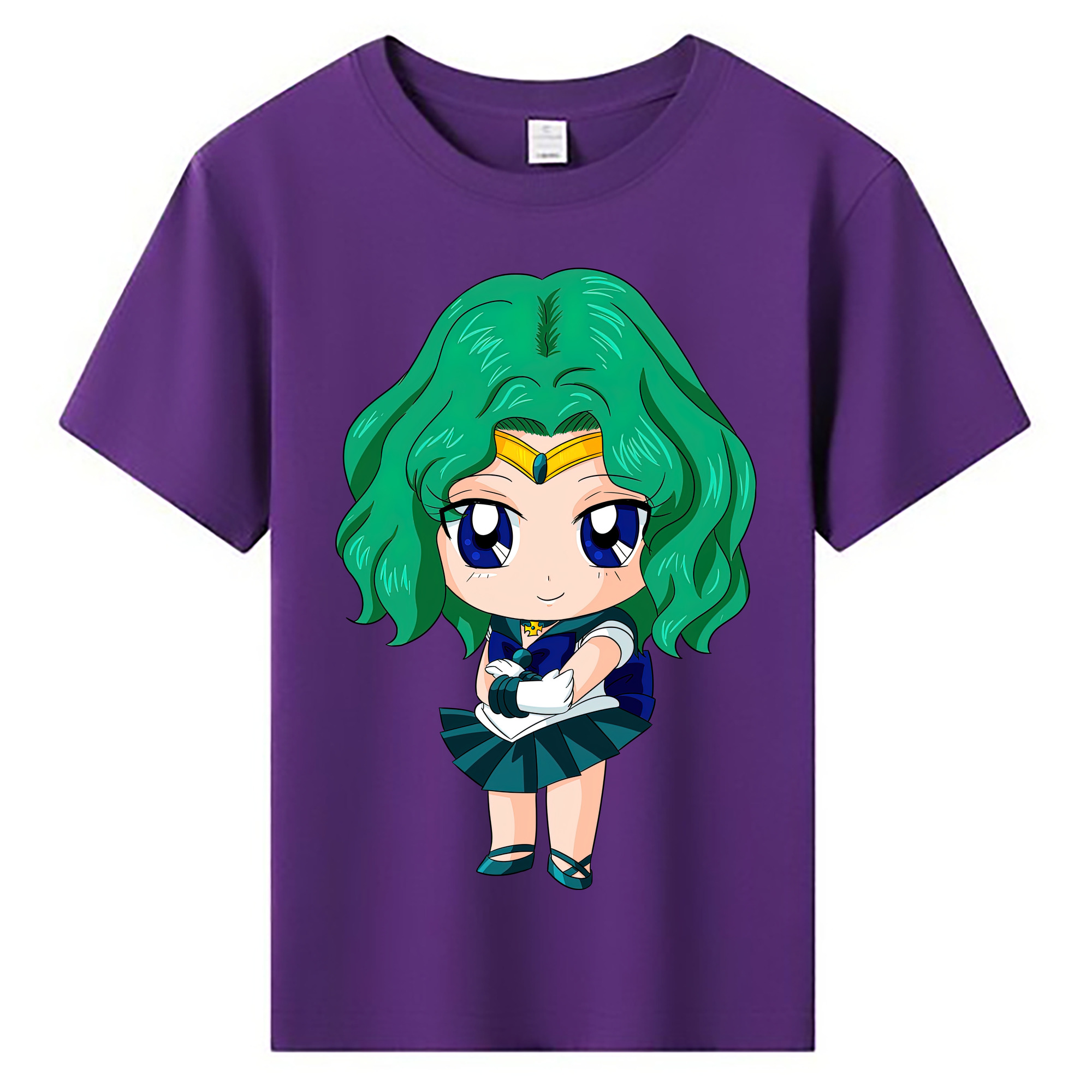 （画像用） 美少女戦士セーラームーン 海王 みちる（かいおう みちる） Sailor Moon Kaiou Michiru 綿100％キッズTシャツ（フロントプリント）