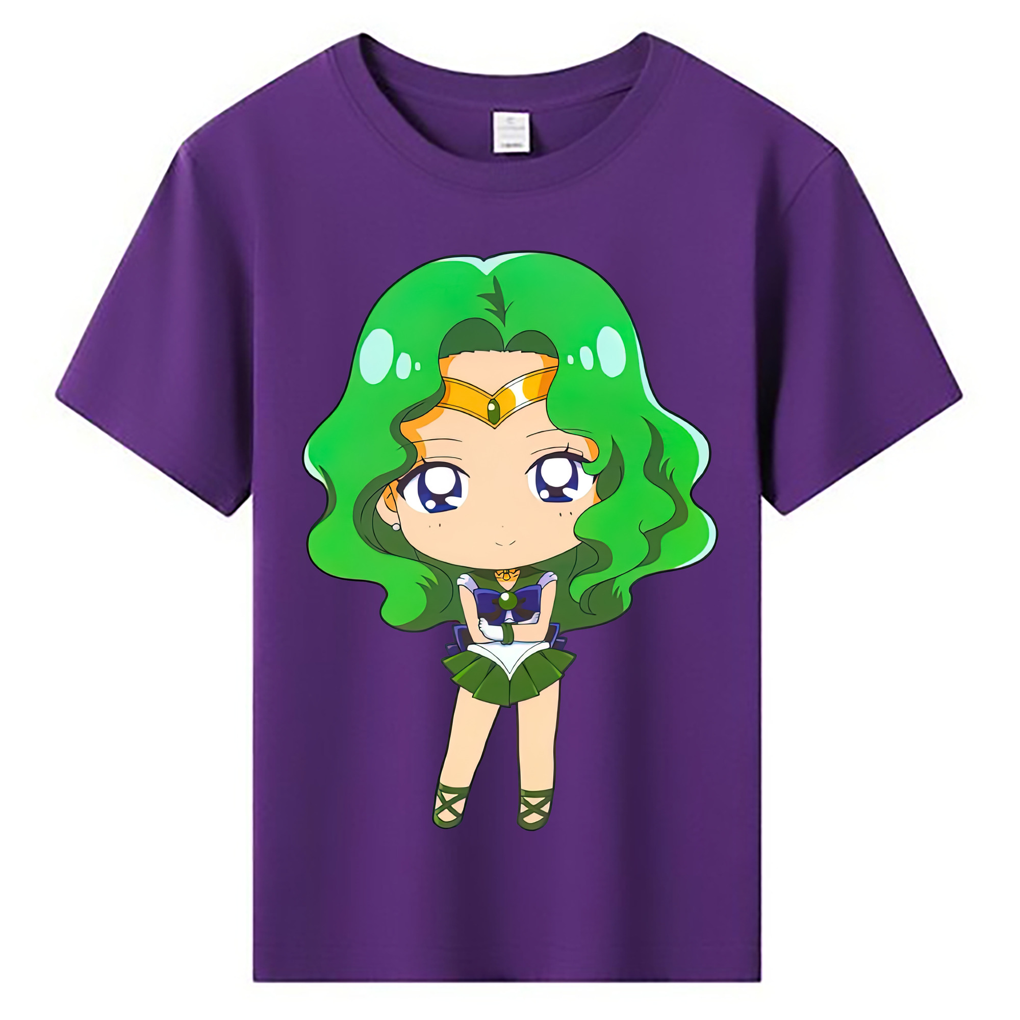 （画像用） 美少女戦士セーラームーン 海王 みちる（かいおう みちる） Sailor Moon Kaiou Michiru 綿100％キッズTシャツ（フロントプリント）