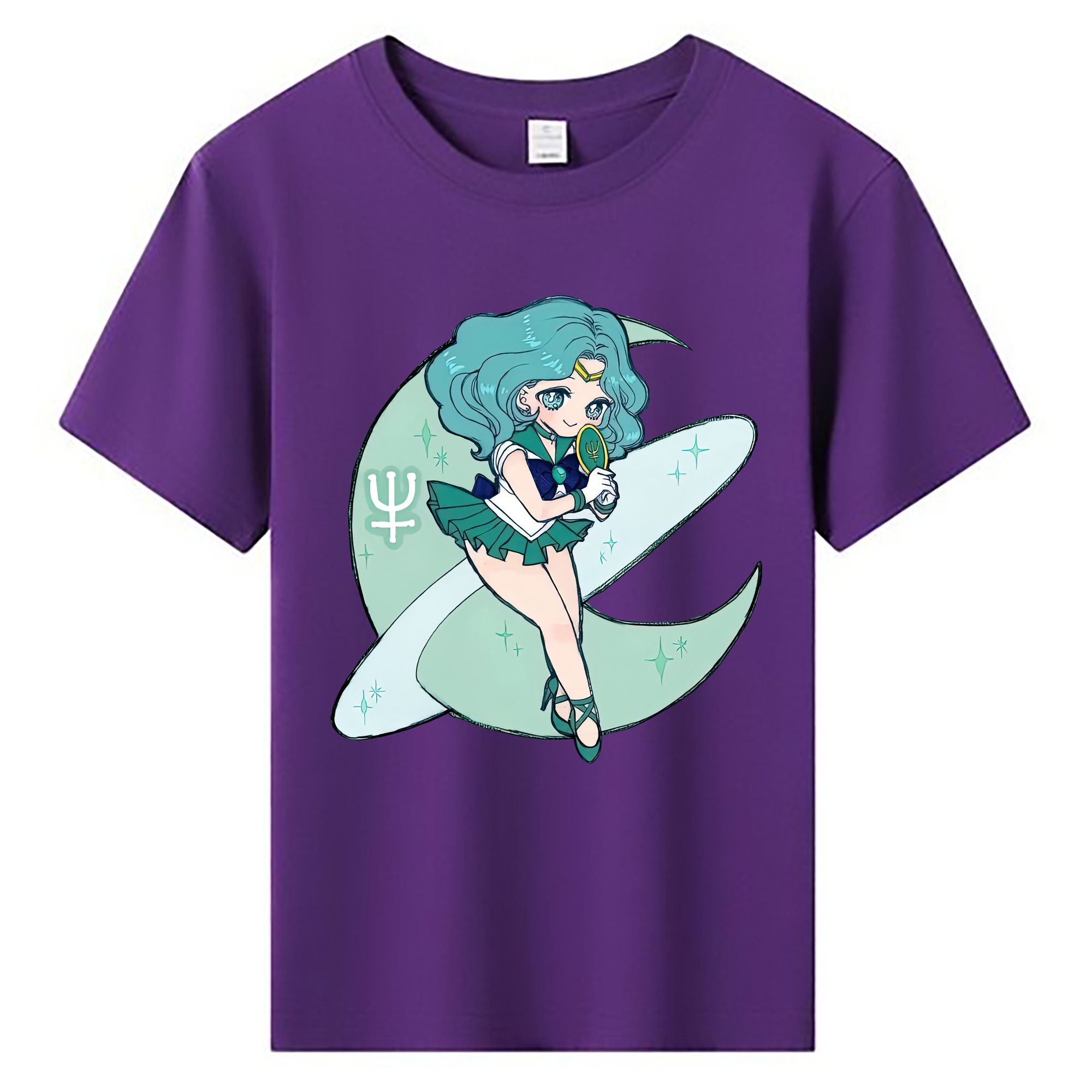 （画像用） 美少女戦士セーラームーン 海王 みちる（かいおう みちる） Sailor Moon Kaiou Michiru 綿100％キッズTシャツ（フロントプリント）