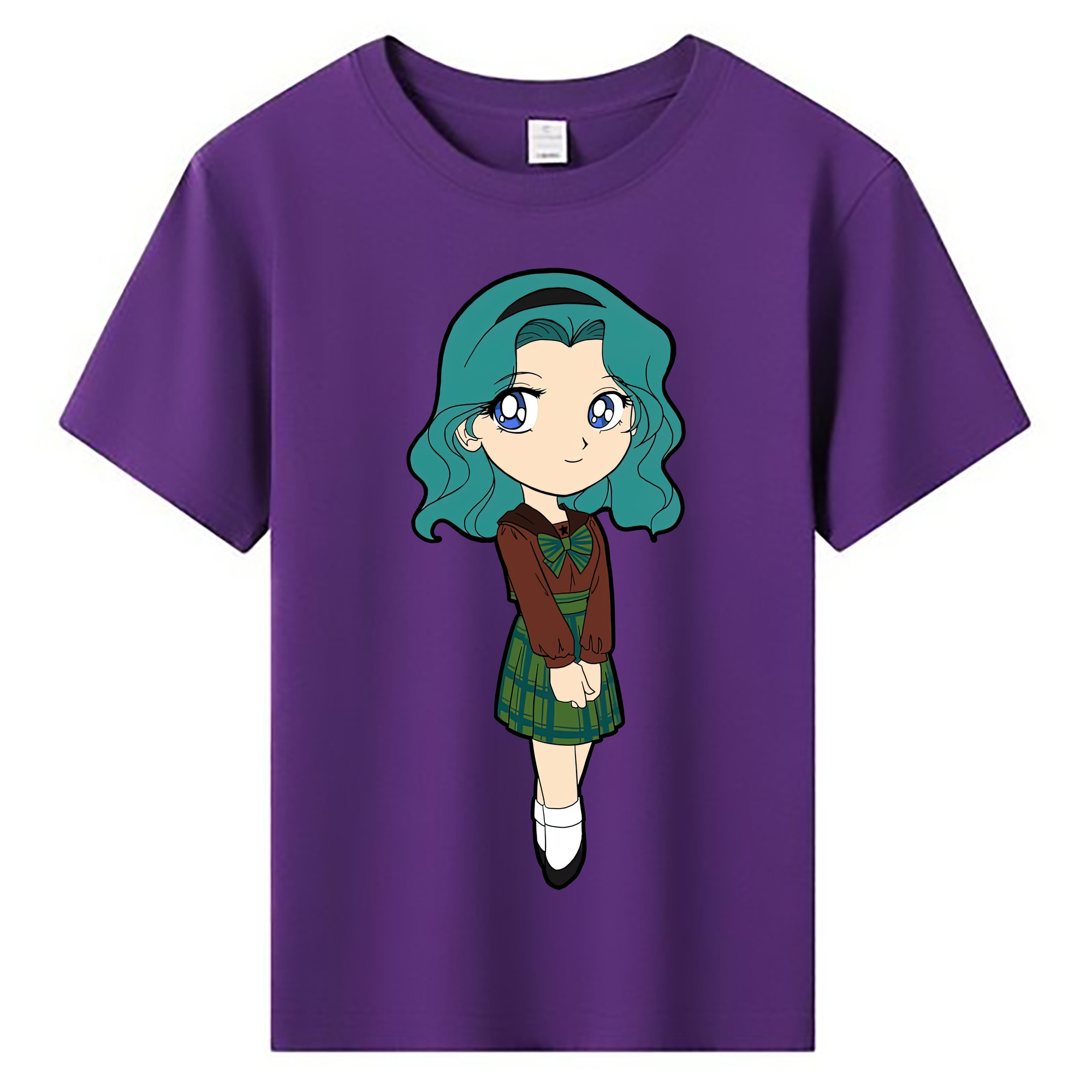 （画像用） 美少女戦士セーラームーン 海王 みちる（かいおう みちる） Sailor Moon Kaiou Michiru 綿100％キッズTシャツ（フロントプリント）