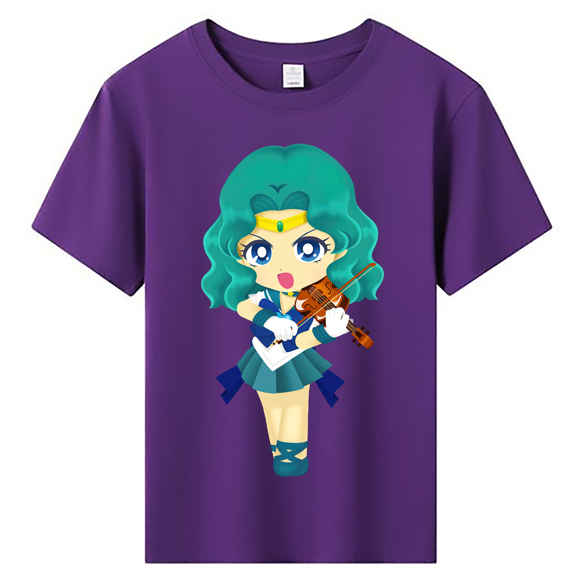 （画像用） 美少女戦士セーラームーン 海王 みちる（かいおう みちる） Sailor Moon Kaiou Michiru 綿100％キッズTシャツ（フロントプリント）
