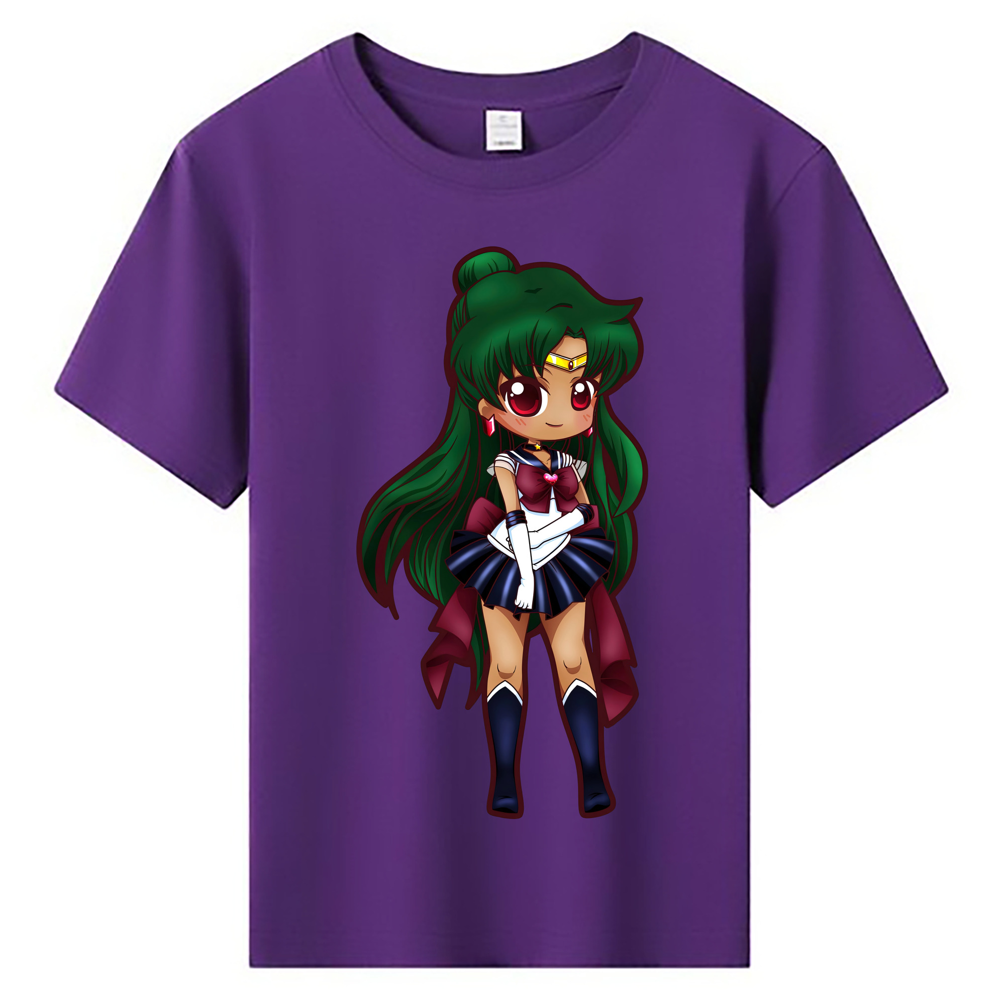 （画像用） 美少女戦士セーラームーン 冥王せつな Sailor Moon Meiou Setsuna 綿100％キッズTシャツ（フロントプリント）