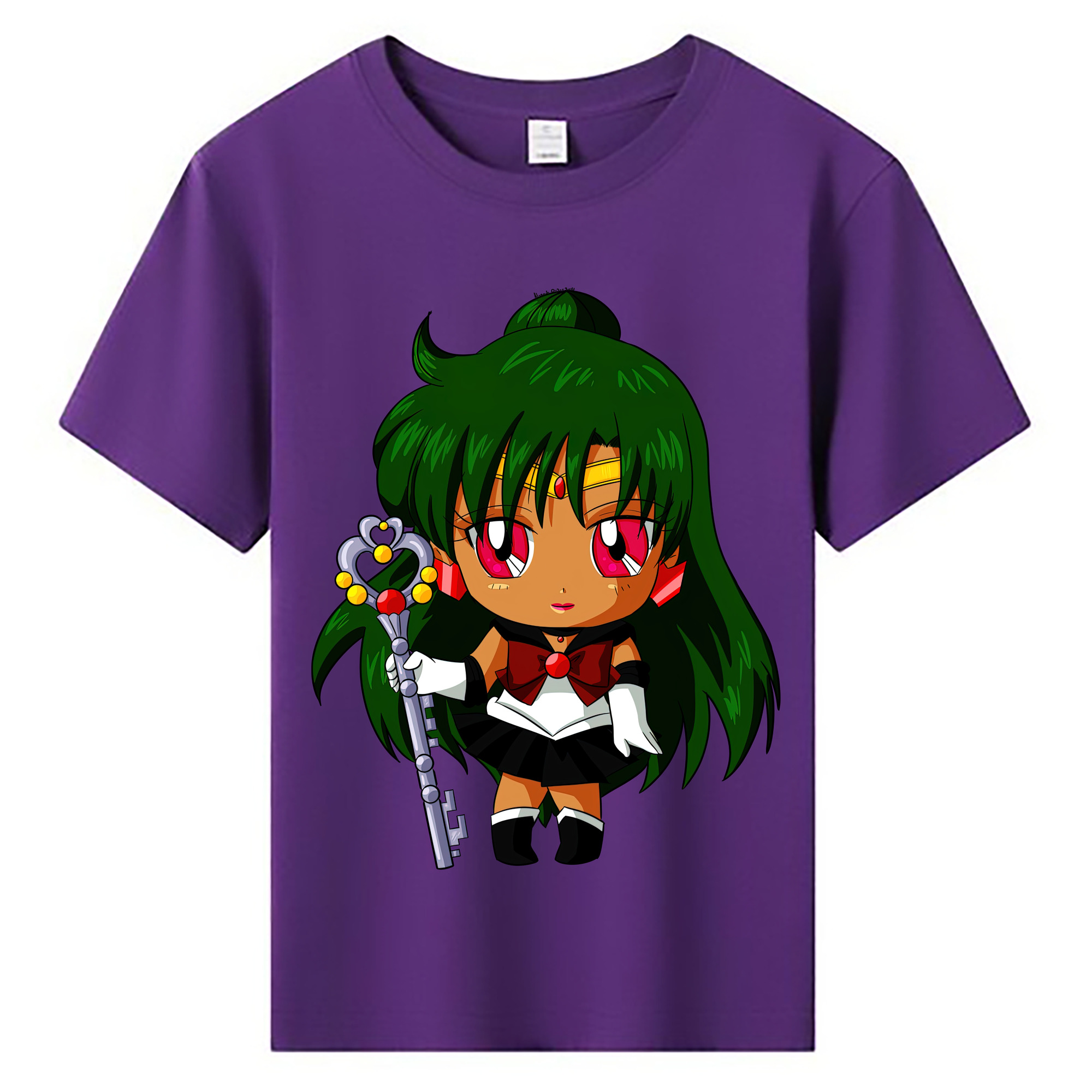（画像用） 美少女戦士セーラームーン 冥王せつな Sailor Moon Meiou Setsuna 綿100％キッズTシャツ（フロントプリント）