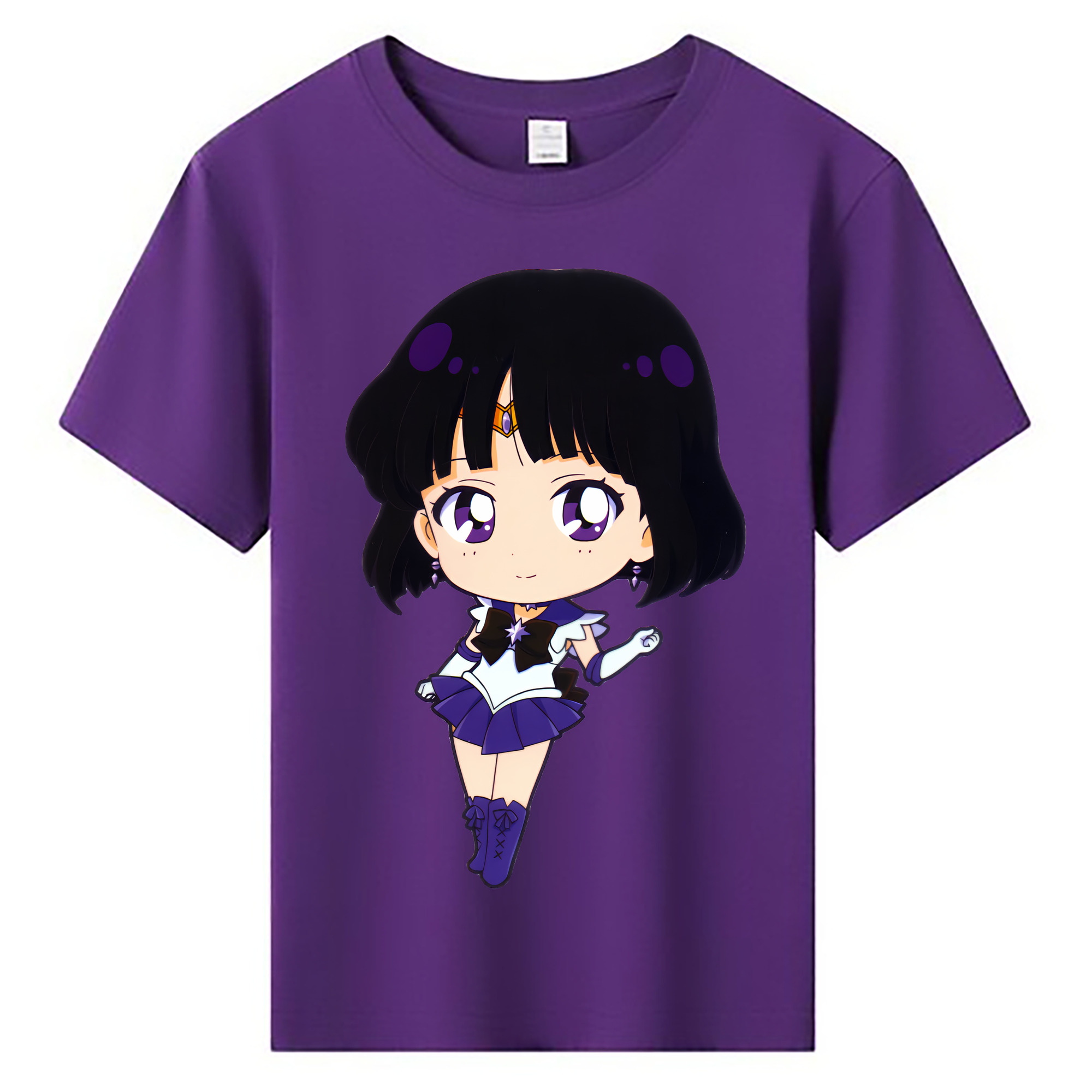 （画像用） 美少女戦士セーラームーン 土萠ほたる Sailor Moon Tomoe Hotaru （セーラーサターン；Sailor Saturn） 綿100％キッズTシャツ（フロントプリント）