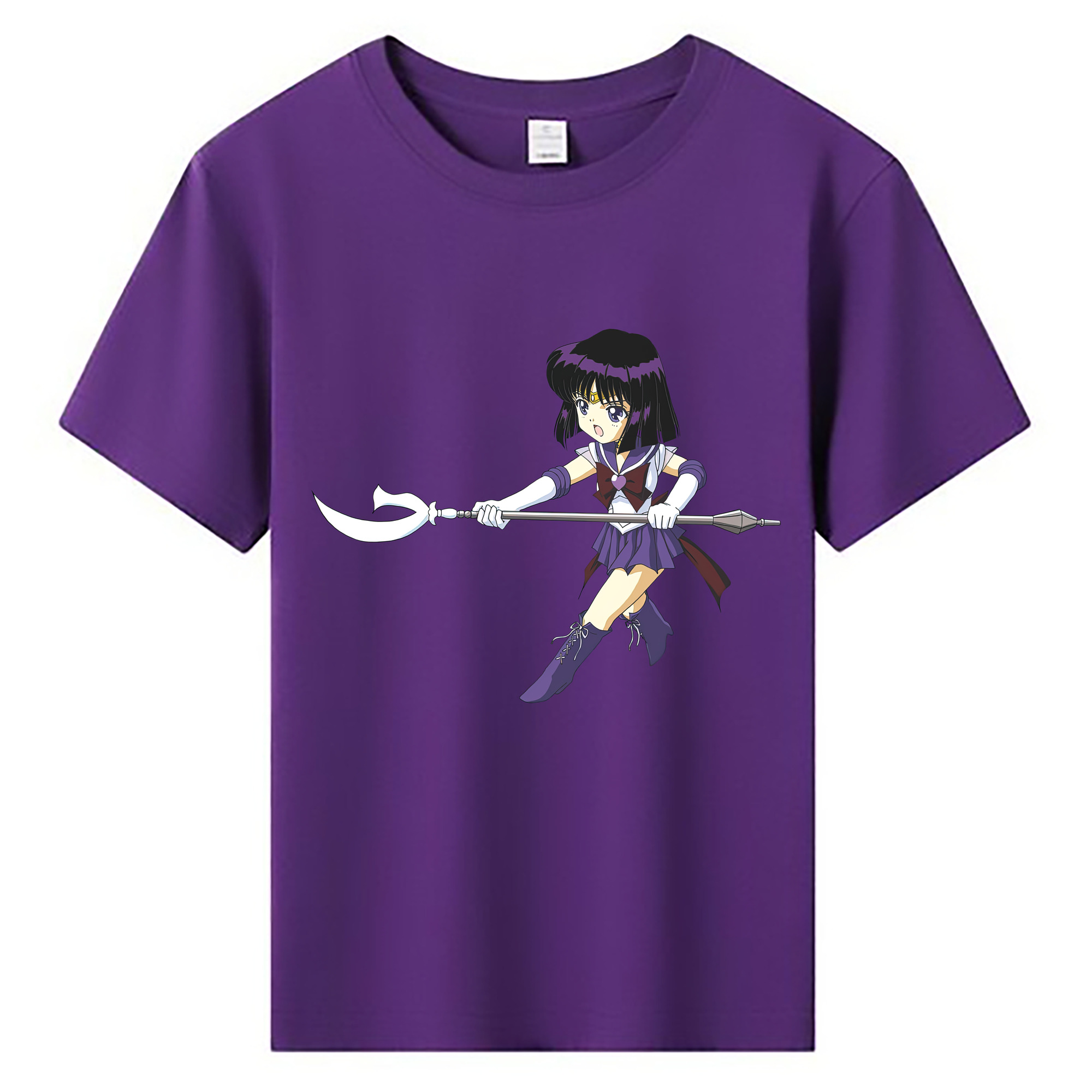 （画像用） 美少女戦士セーラームーン 土萠ほたる Sailor Moon Tomoe Hotaru （セーラーサターン；Sailor Saturn） 綿100％キッズTシャツ（フロントプリント）