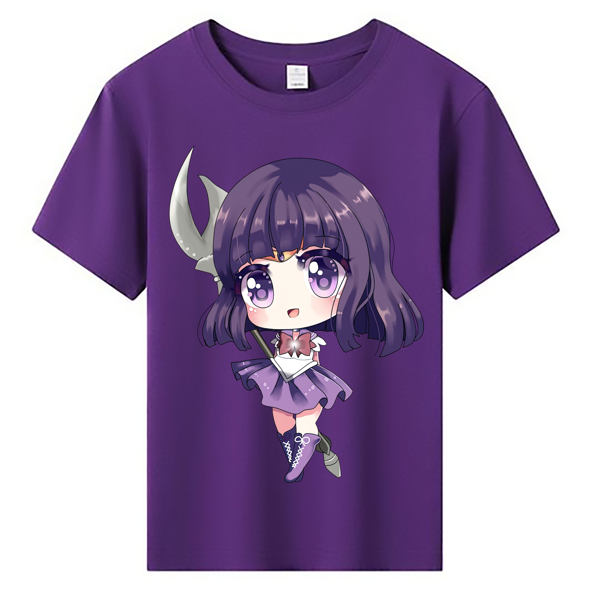 （画像用） 美少女戦士セーラームーン 土萠ほたる Sailor Moon Tomoe Hotaru （セーラーサターン；Sailor Saturn） 綿100％キッズTシャツ（フロントプリント）