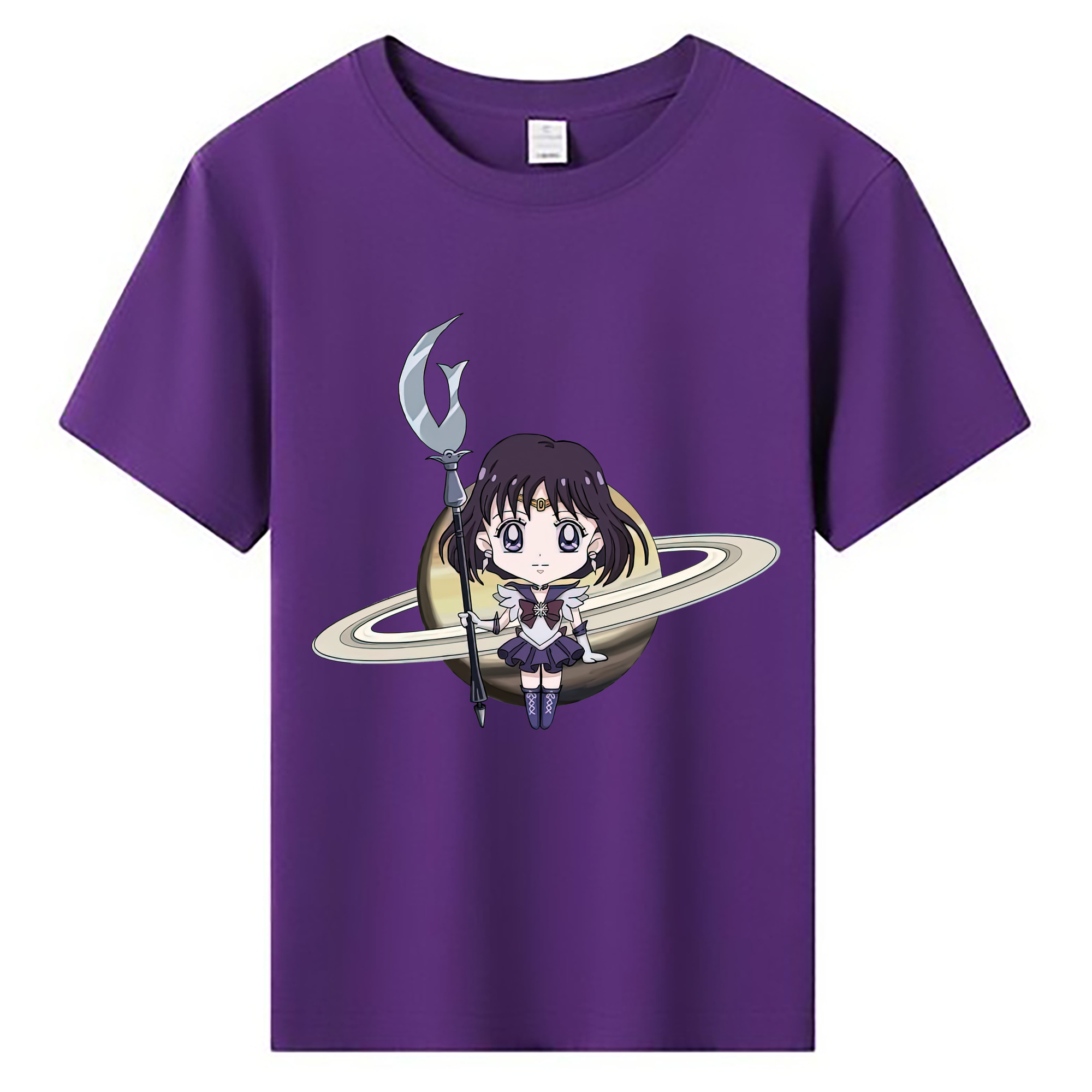 （画像用） 美少女戦士セーラームーン 土萠ほたる Sailor Moon Tomoe Hotaru （セーラーサターン；Sailor Saturn） 綿100％キッズTシャツ（フロントプリント）