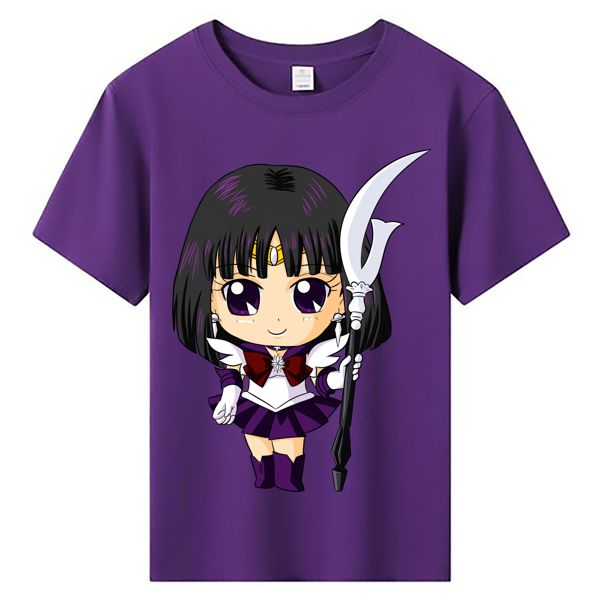 （画像用） 美少女戦士セーラームーン 土萠ほたる Sailor Moon Tomoe Hotaru （セーラーサターン；Sailor Saturn） 綿100％キッズTシャツ（フロントプリント）