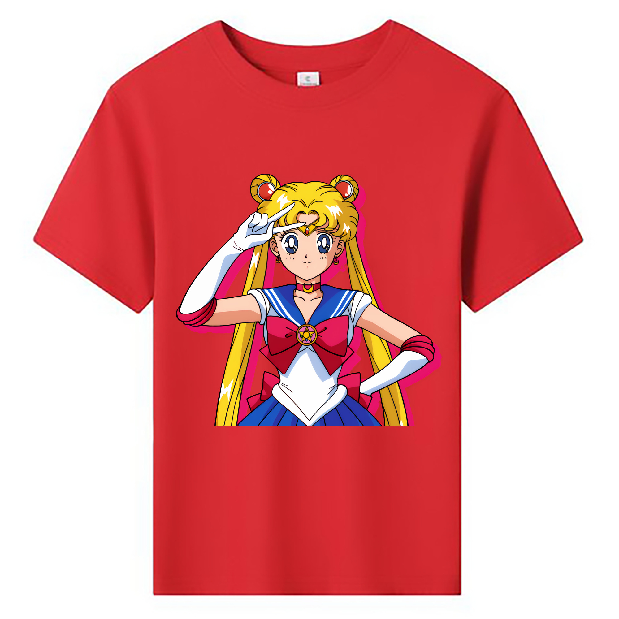 （画像用） 美少女戦士セーラームーン 月野 うさぎ つきの うさぎ Sailor Moon Tsukino Usagi 綿100％キッズTシャツ（フロントプリント）