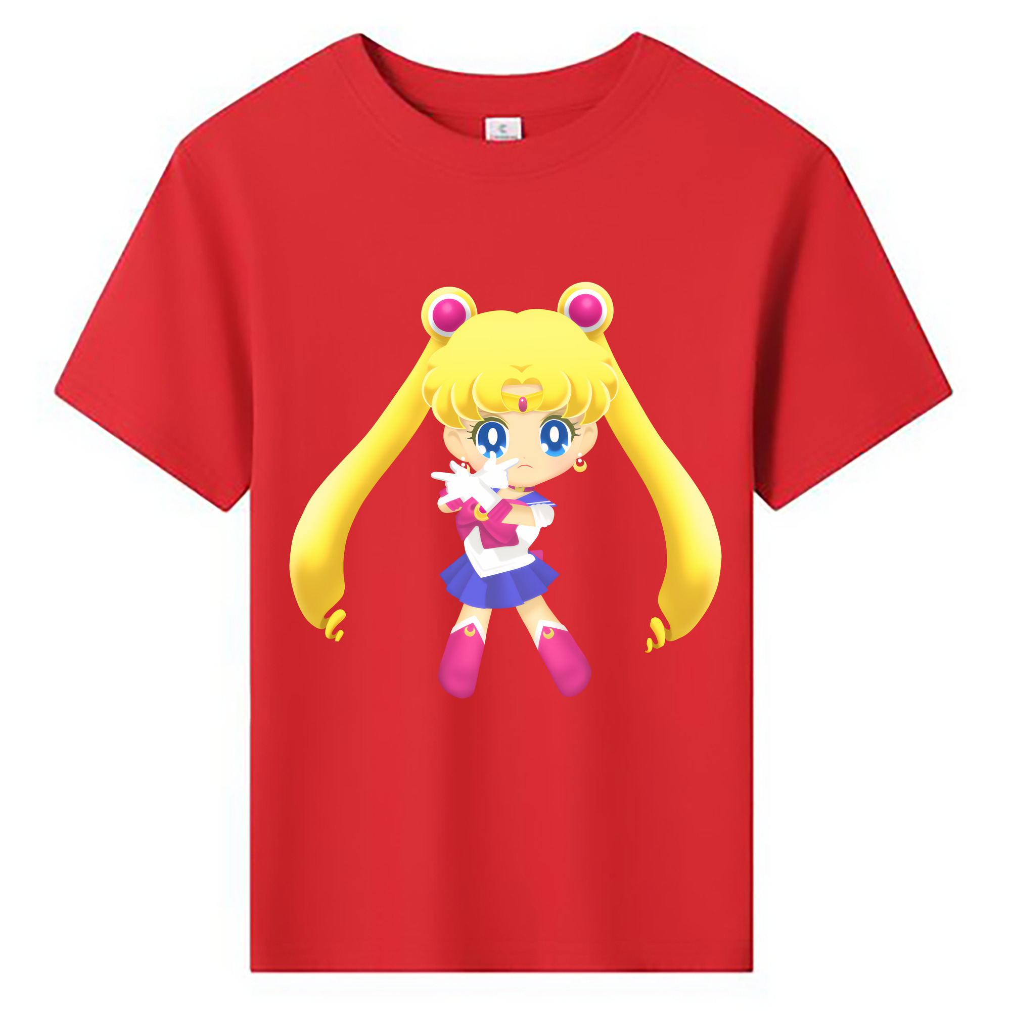 （画像用） 美少女戦士セーラームーン 月野 うさぎ つきの うさぎ Sailor Moon Tsukino Usagi 綿100％キッズTシャツ（フロントプリント）