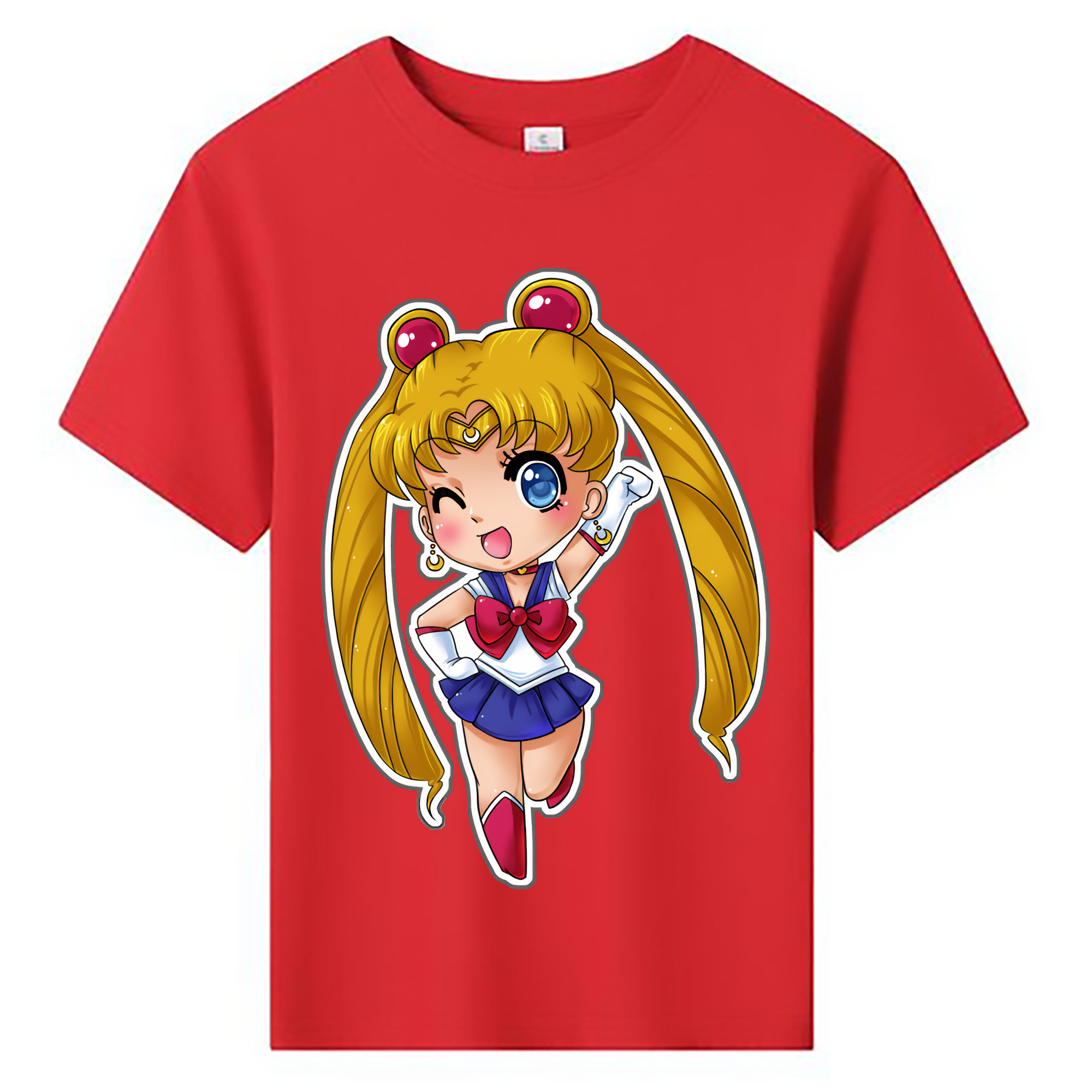 （画像用） 美少女戦士セーラームーン 月野 うさぎ つきの うさぎ Sailor Moon Tsukino Usagi 綿100％キッズTシャツ（フロントプリント）