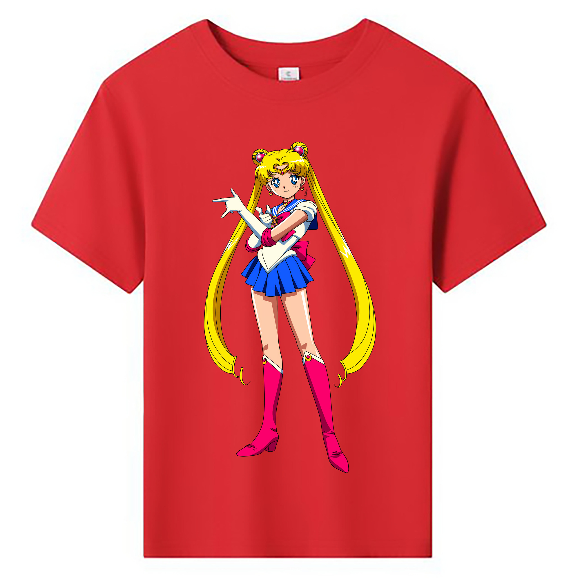 （画像用） 美少女戦士セーラームーン 月野 うさぎ つきの うさぎ Sailor Moon Tsukino Usagi 綿100％キッズTシャツ（フロントプリント）